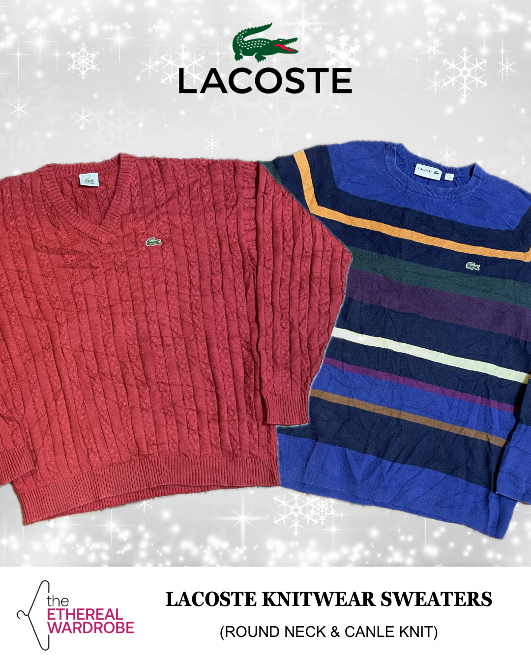 Lacoste Pulls en Tricot 10pcs Col Rond et Tricot Câble