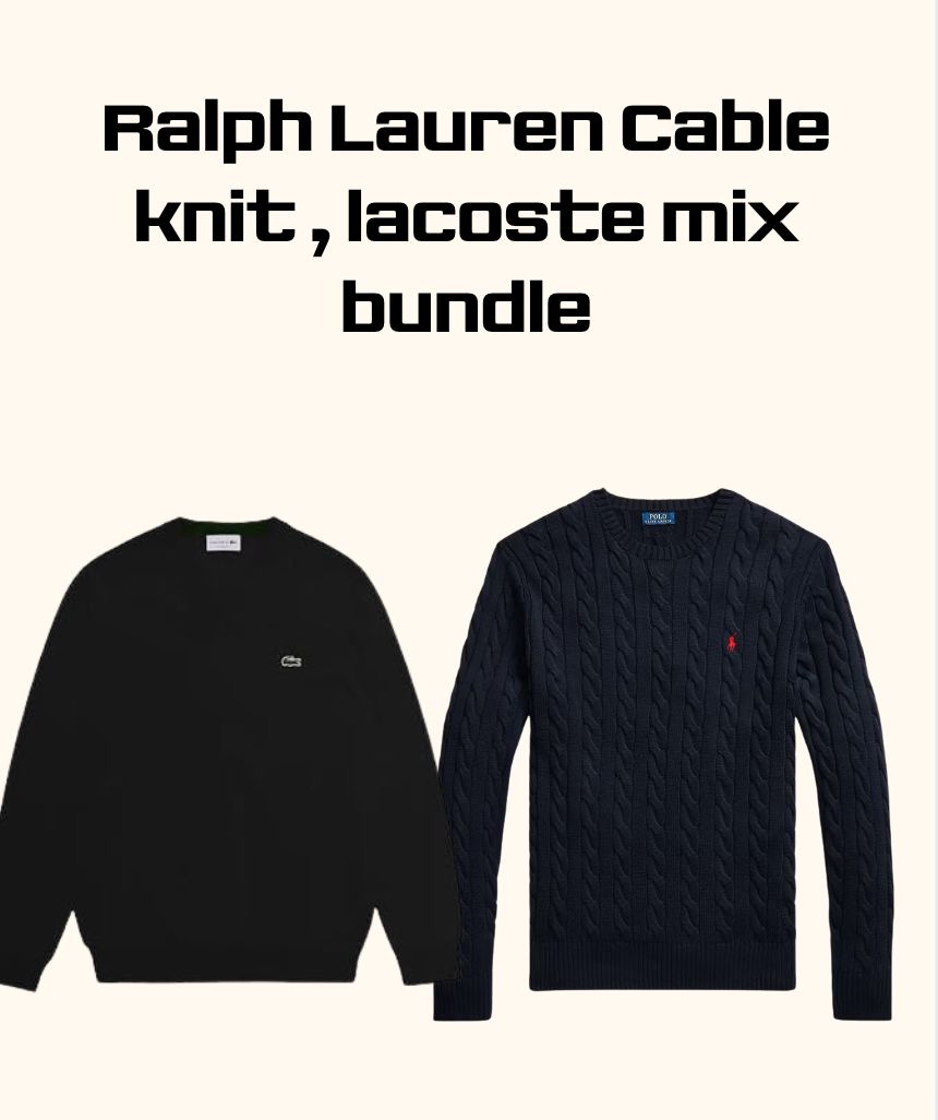 Ralph lauren cable knit and lacoste sweaters mix bundle