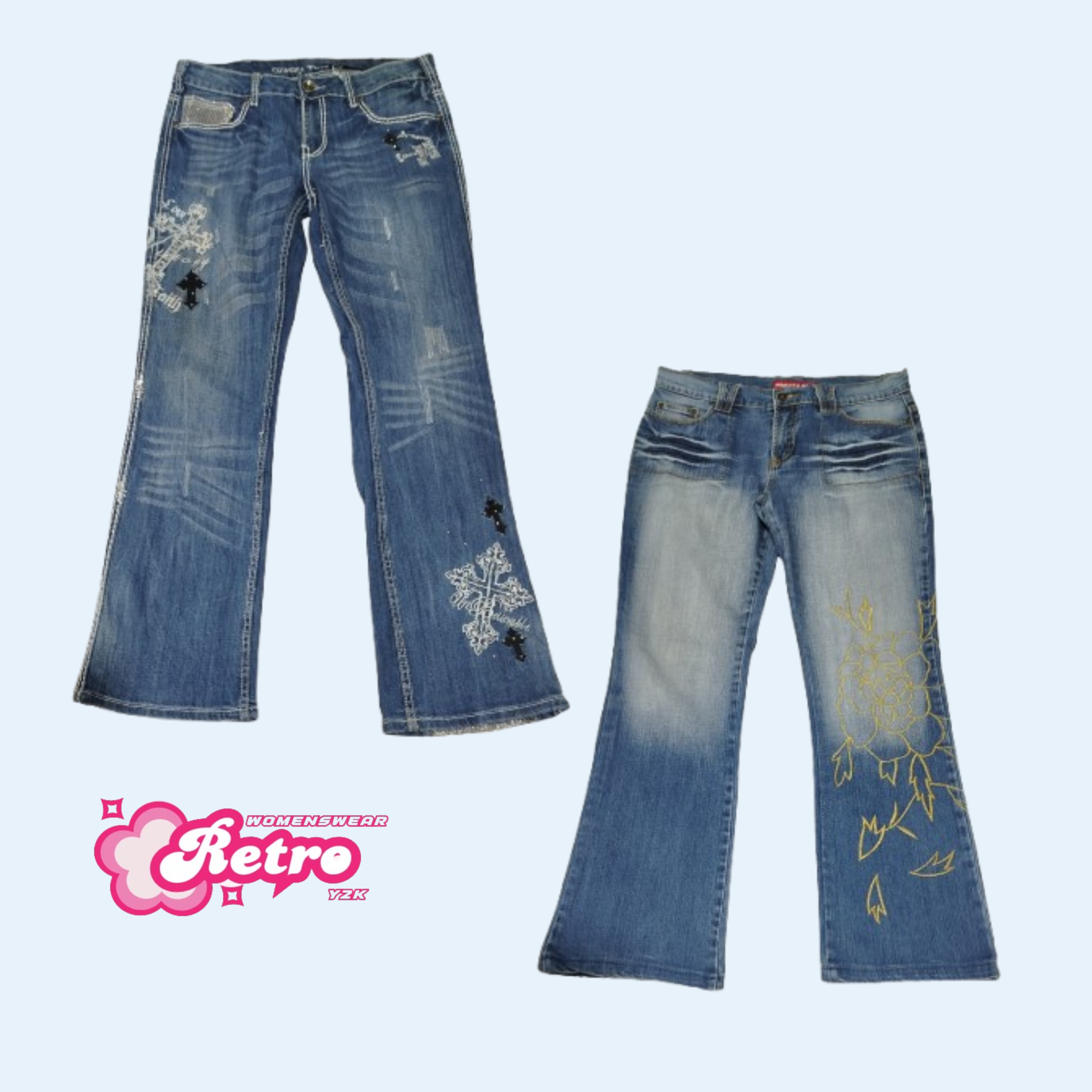 Y2K Paris Hilton Era Flared Jeans (Jan-51)