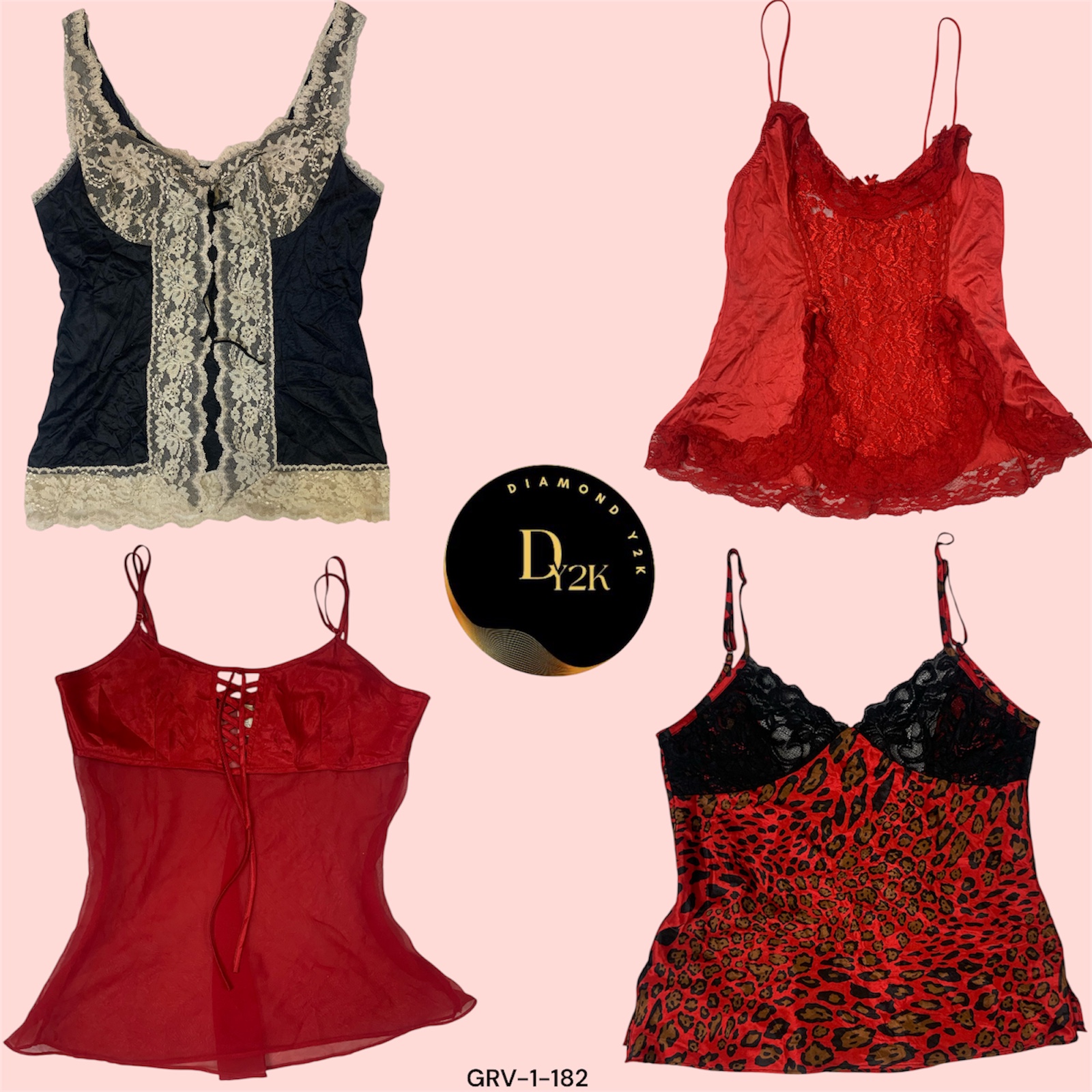 Y2K Red & Black Cami Tops – Vintage Chic (HRB-1-182)