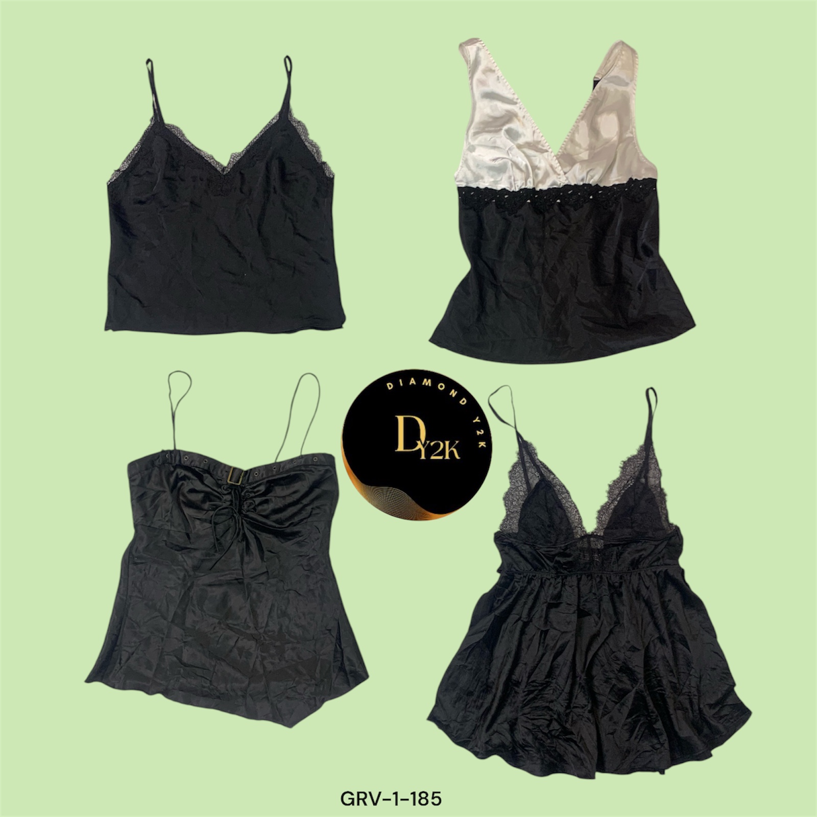 Y2K Schwarze Cami Tops - Trendy & Vielseitige Essentials (GRV-1-185)