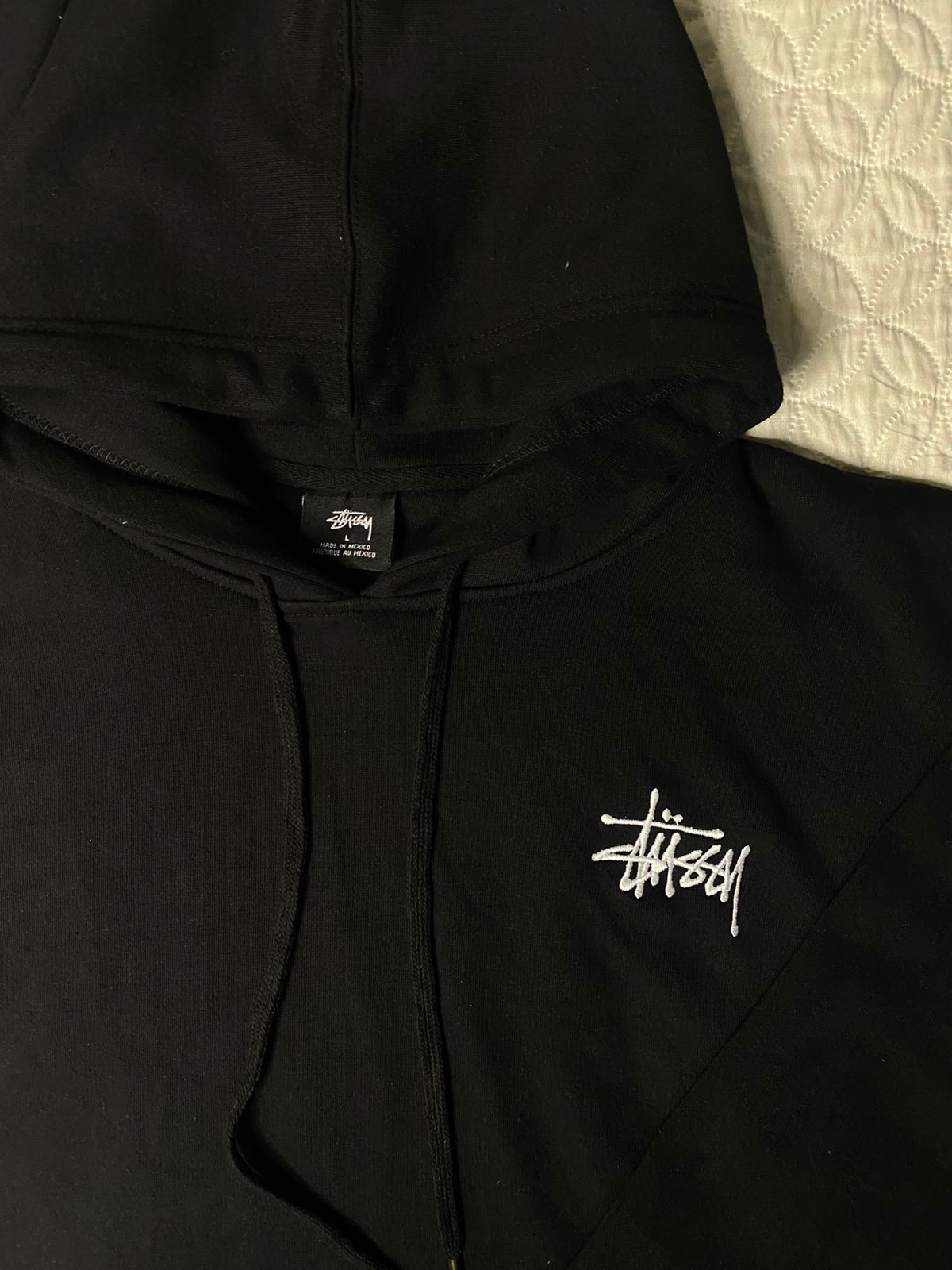 Hoodies avec broderie à l'avant de style rework Stussy