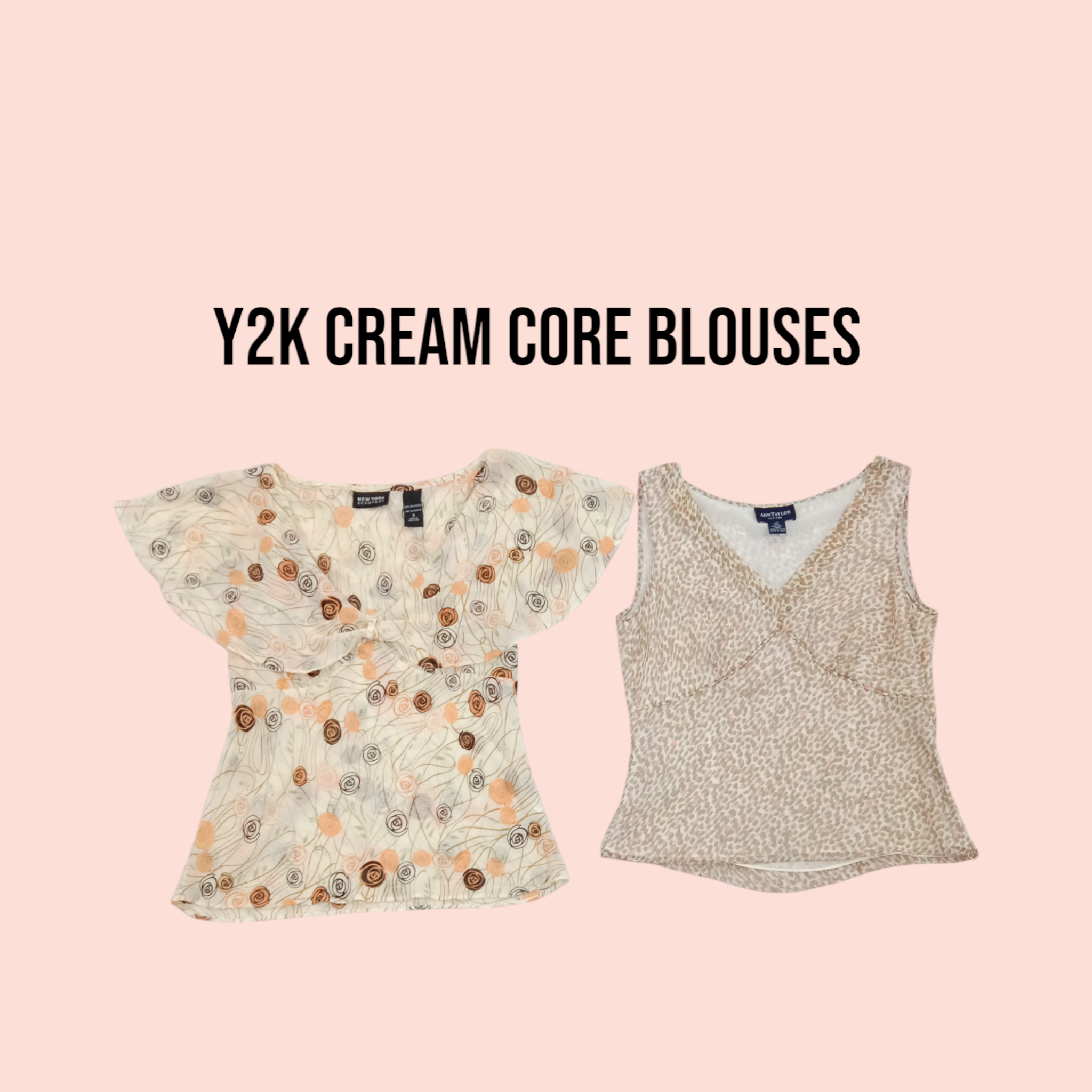 Y2k Cream Core Blouses