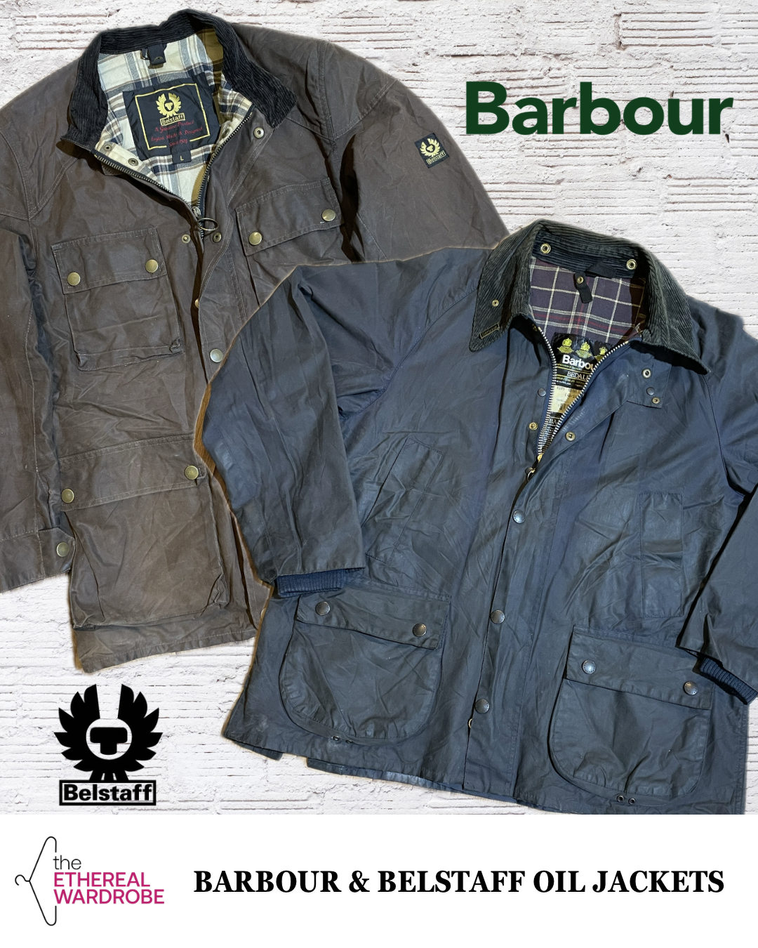 Vêtements en cire à l'huile Barbour & Belstaff 20 pièces