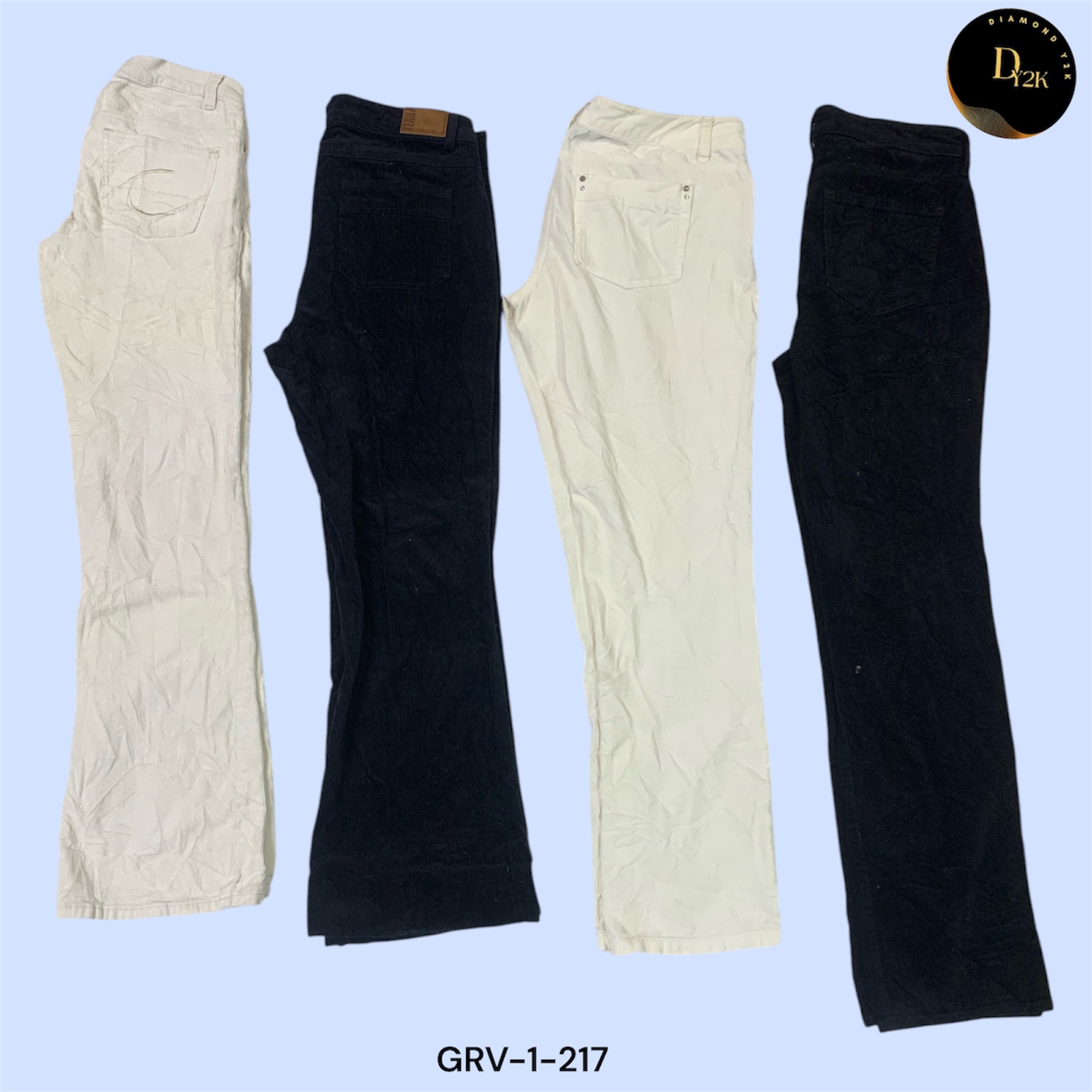 Y2K Style Monochrome Corduroy Pants (GRV-1-217)