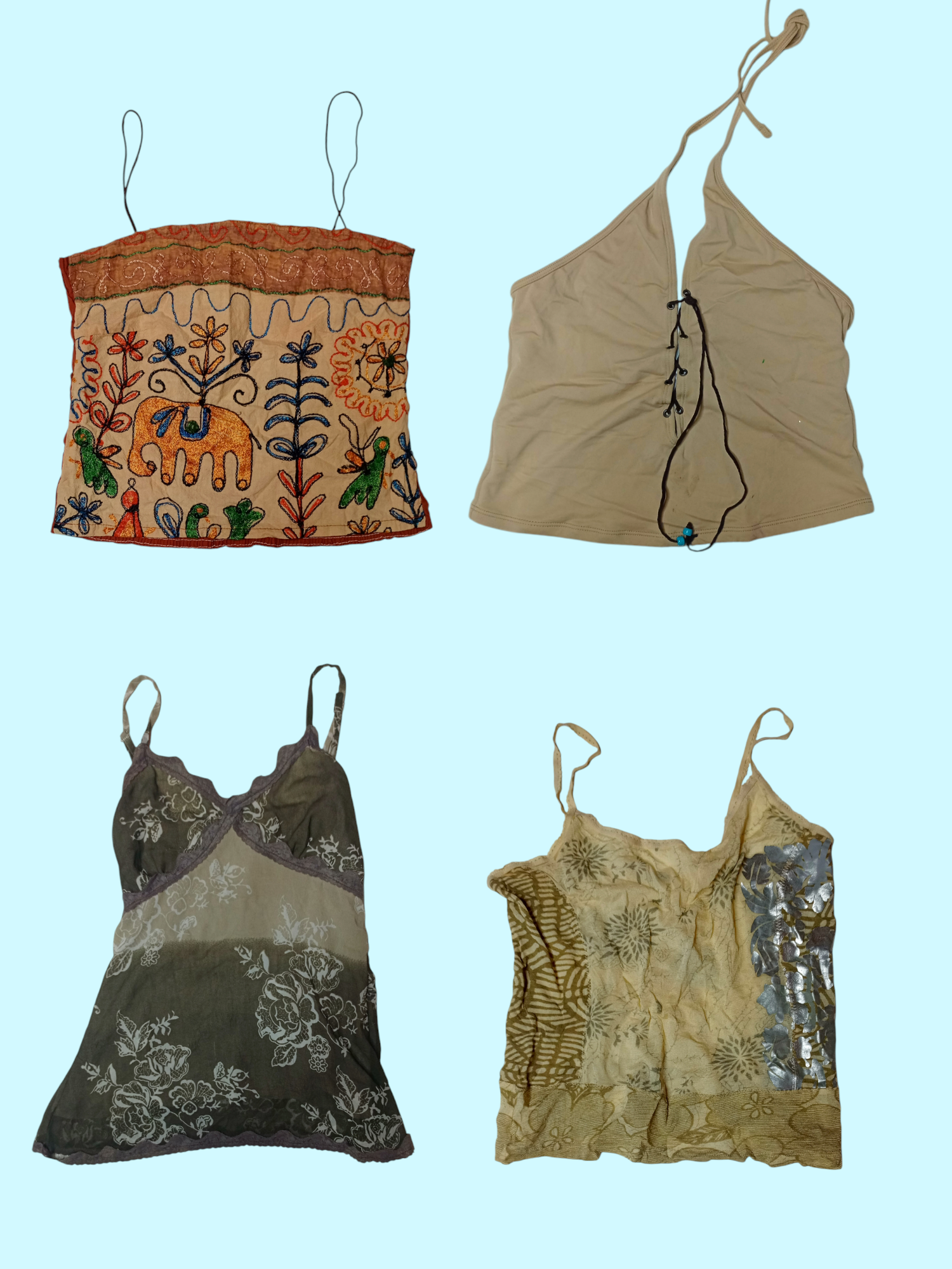 Y2k Earthy Tone Cami Tops (Ts-233)