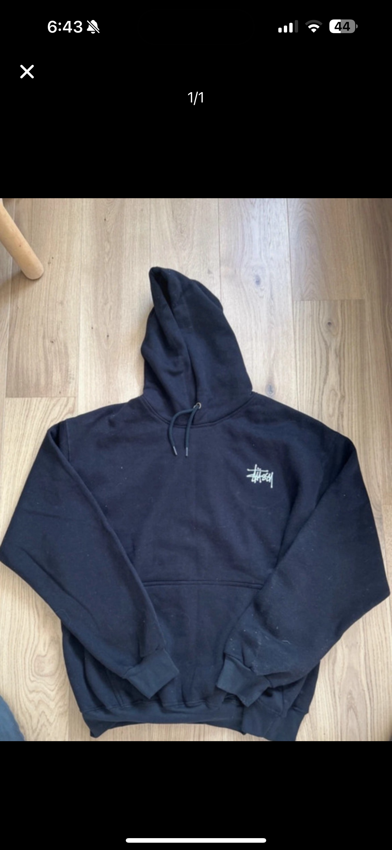 Rework-Stil schwarze Stussy Hoodies Sweatshirts