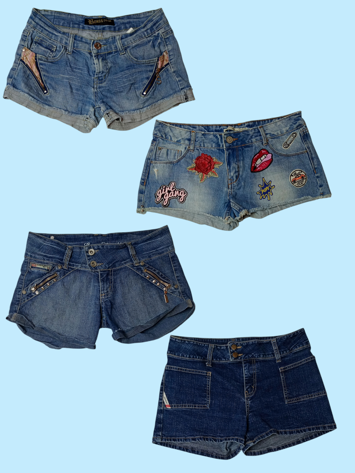 Y2k Denim Shorts (Ts-247)