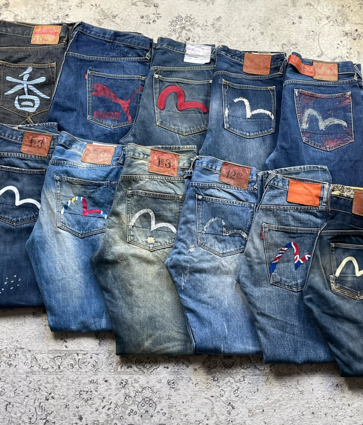 EVISU NO.1SPECIAL LOT2001 35×35 イエロー大黒 メンズ
