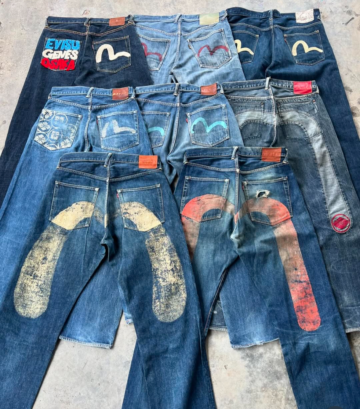 EVISU NO.1SPECIAL LOT2001 35×35 イエロー大黒 メンズ