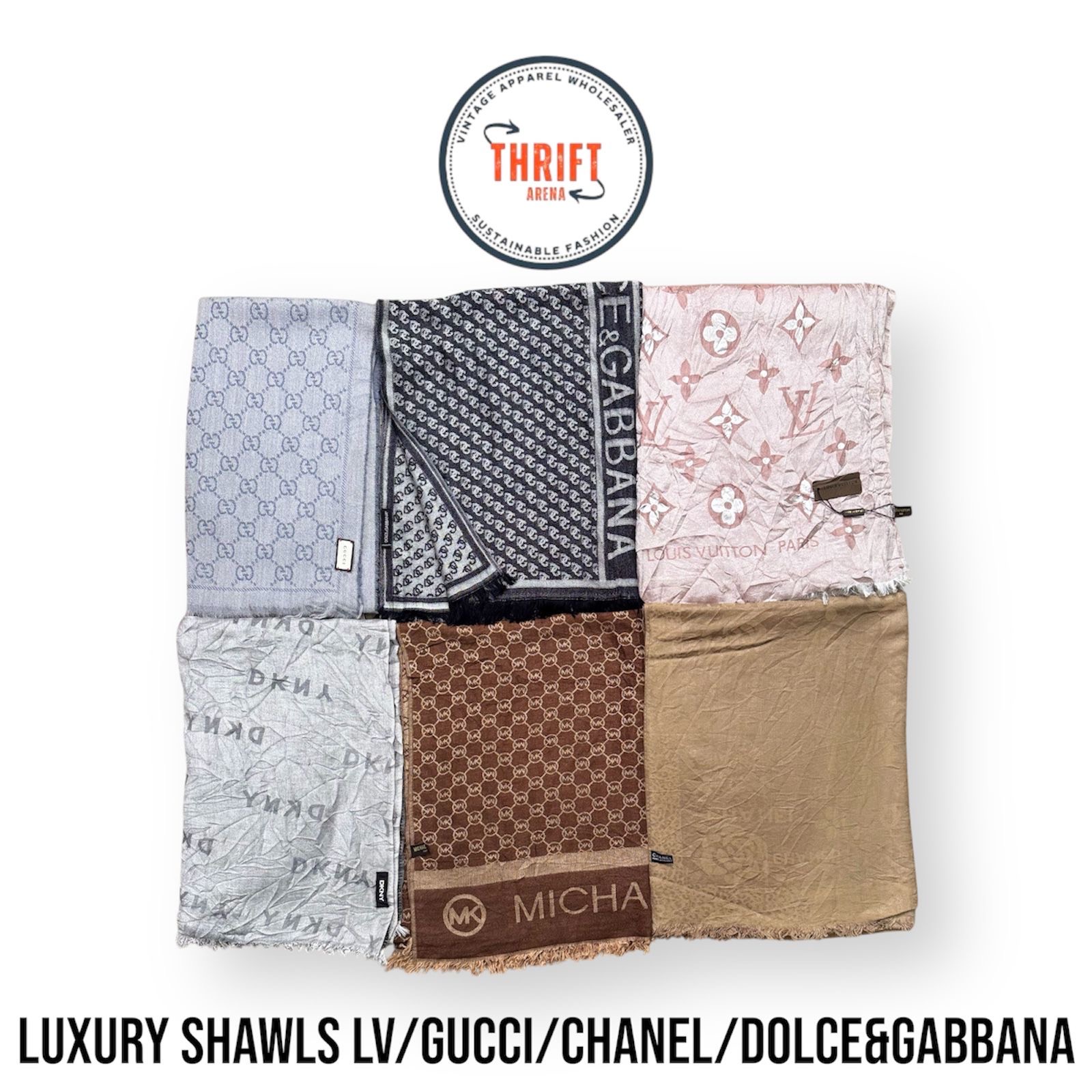 #VV706 Luxus-Schals LV/Gucci/Dolce&Gabbana 14 Stück