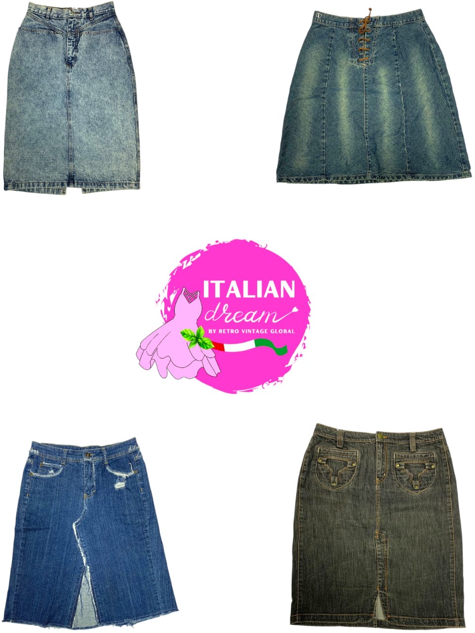 Lace-up details y2k denim skirts