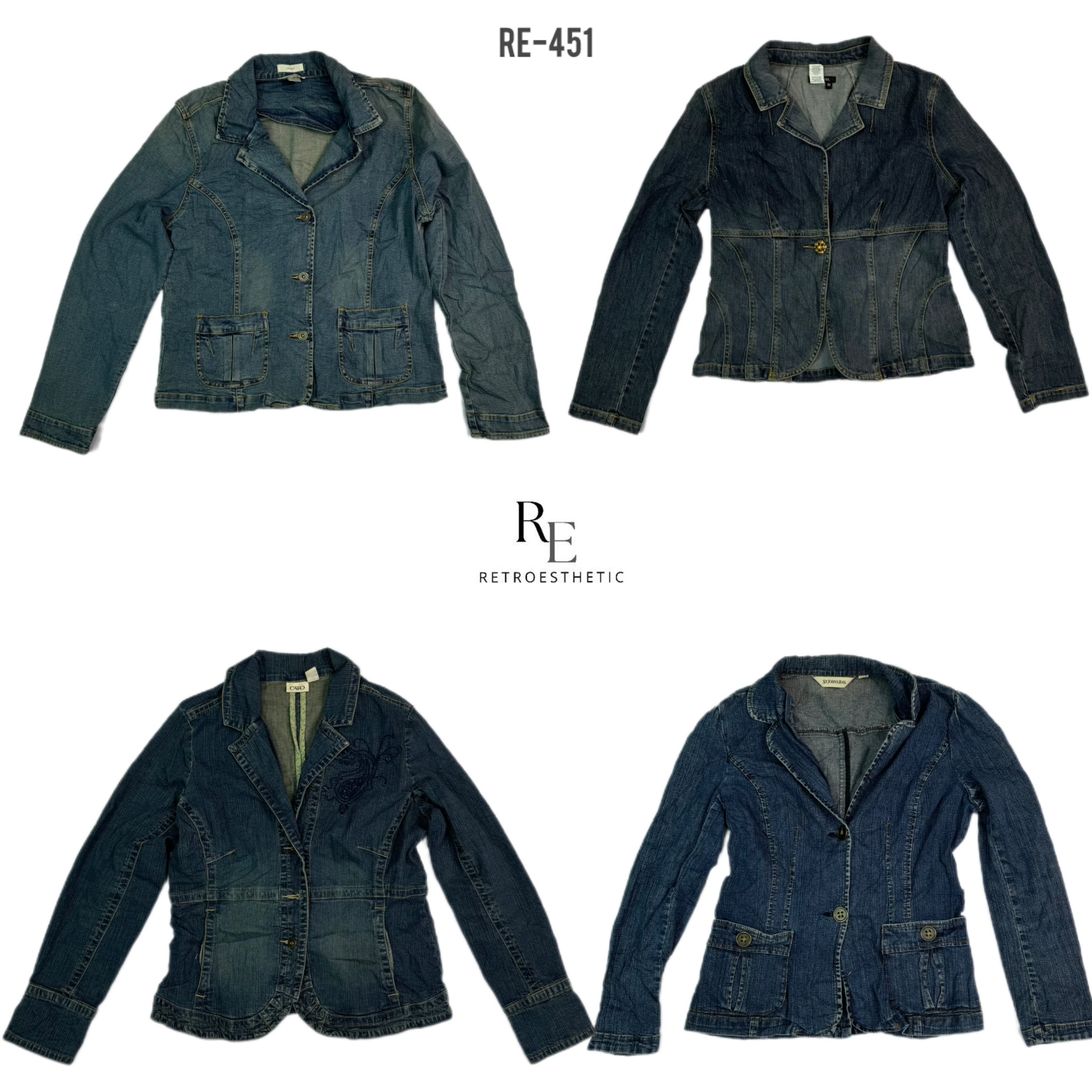 Y2K Denim Blazer Jacken (RE-451)