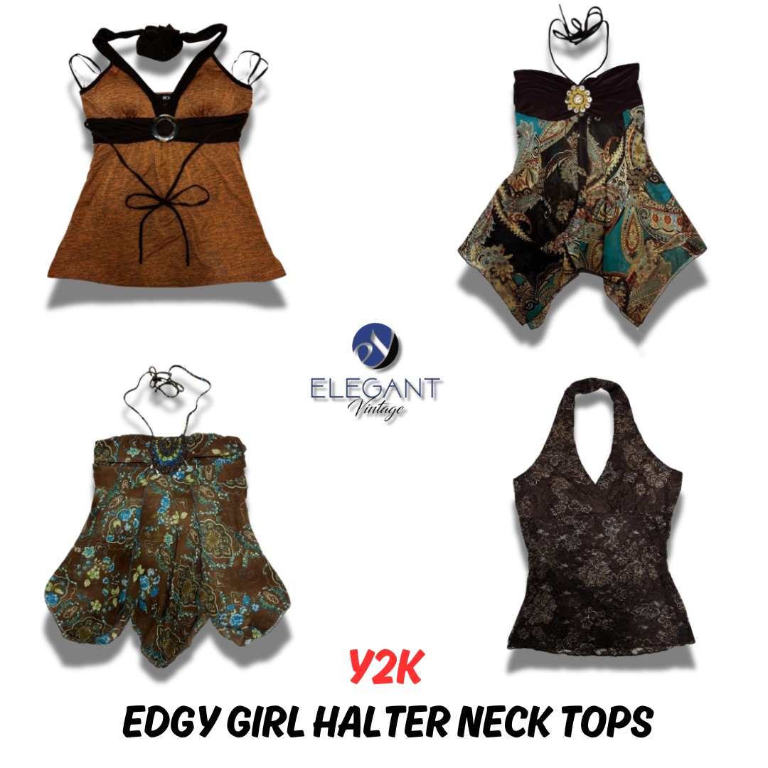 Y2K Edgy Girl Halter Neck Tops - 13 Stück - EV0045