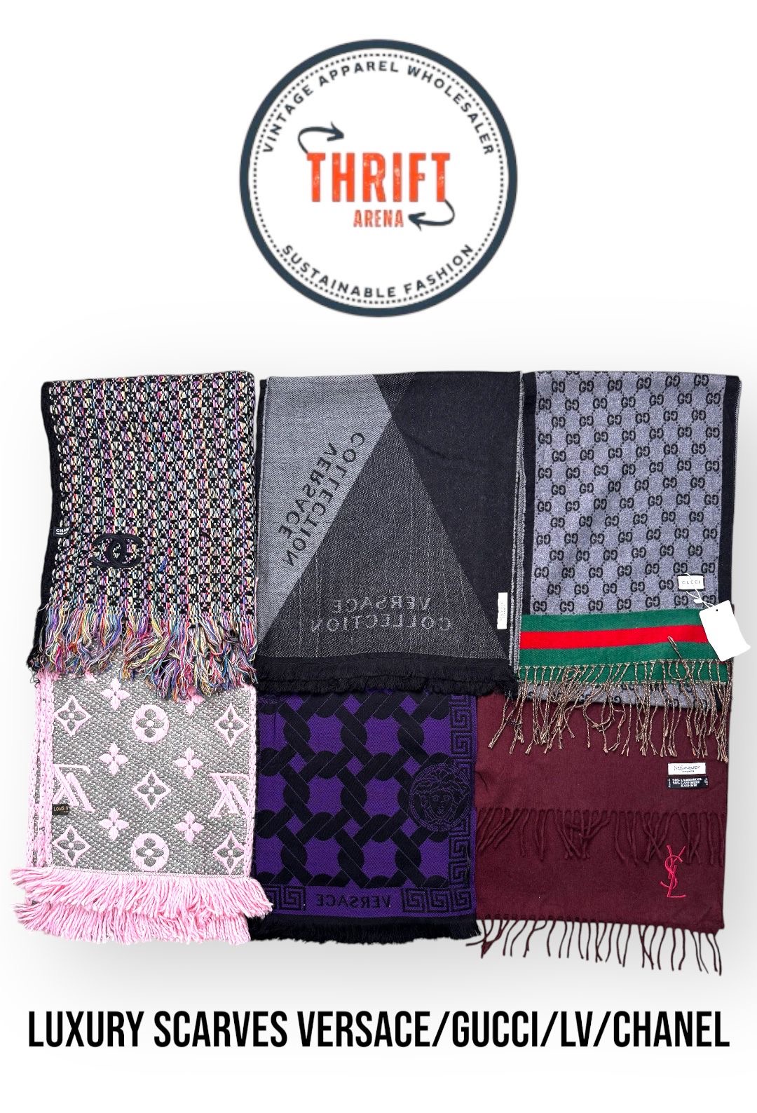 #VV726 Luxury Scarves Versace/LV/Chanel/Gucci 25PCs