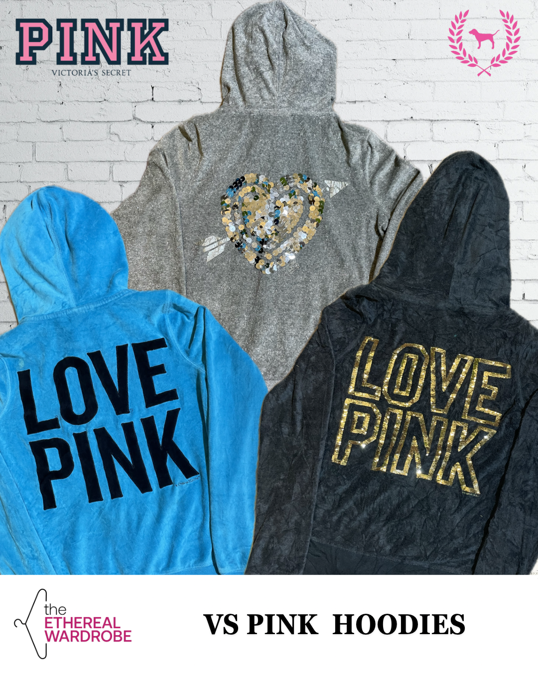 Vicotria Secret Love Pink Velour Tops / Hoodies