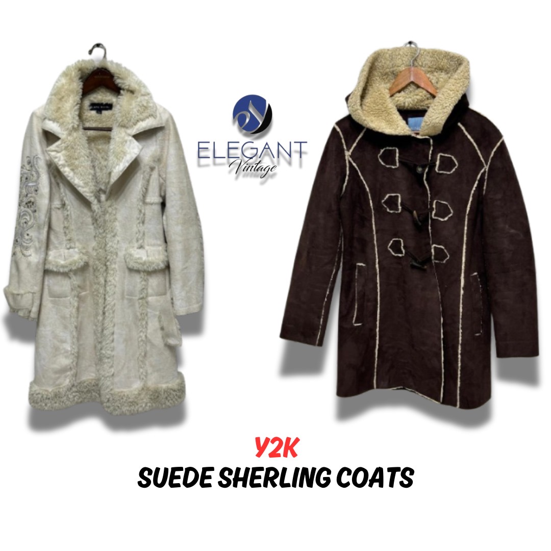 Y2K Suede Sherling Coats - 12 pieces - EV0011