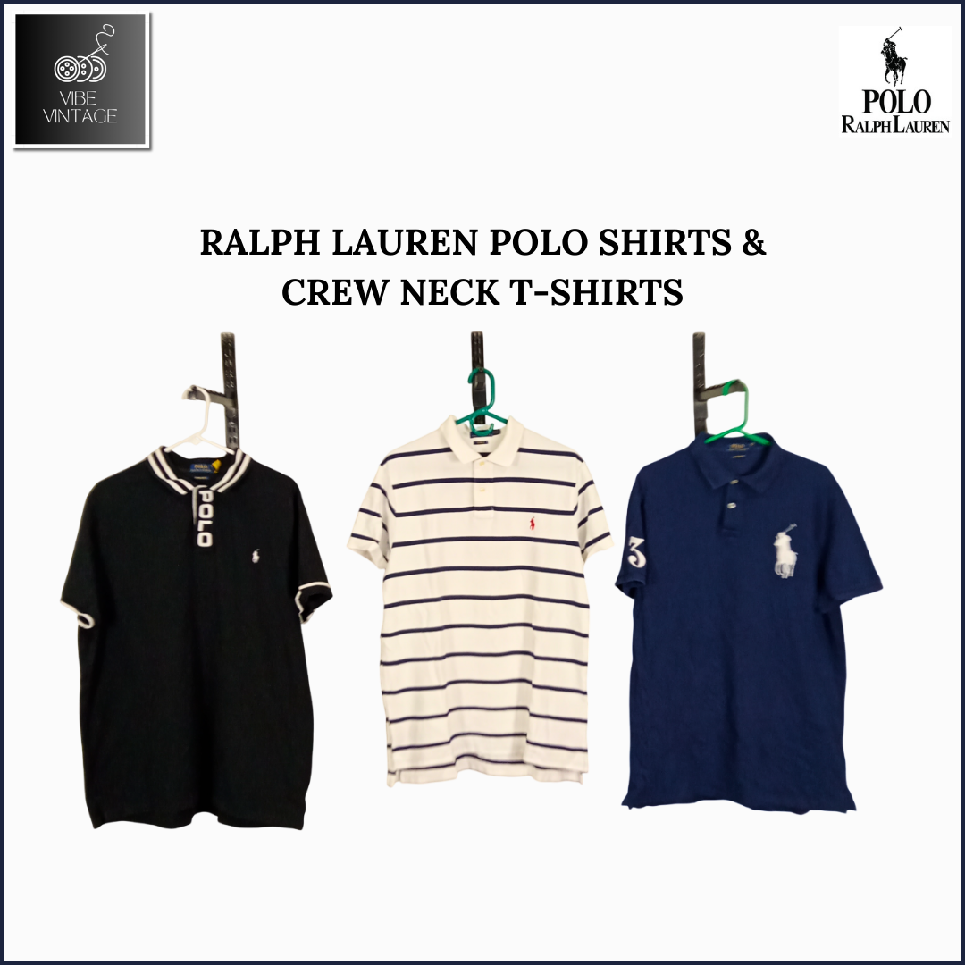 RALPH LAUREN POLOHEMDER & CREW NECK T-SHIRTS - 34 STÜCKE