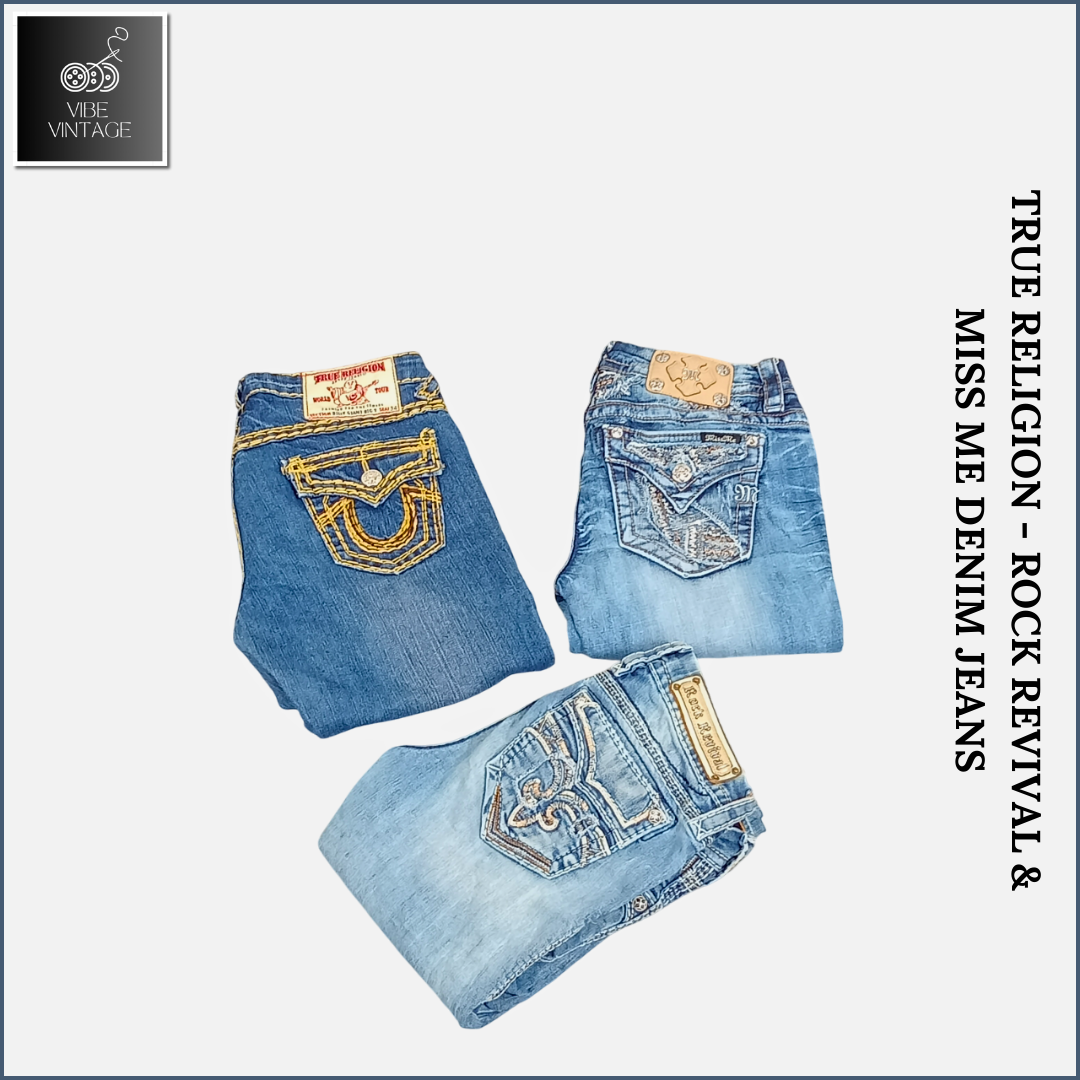 TRUE RELIGION - ROCK REVIVAL & MISS ME JEANS - 16 STÜCK