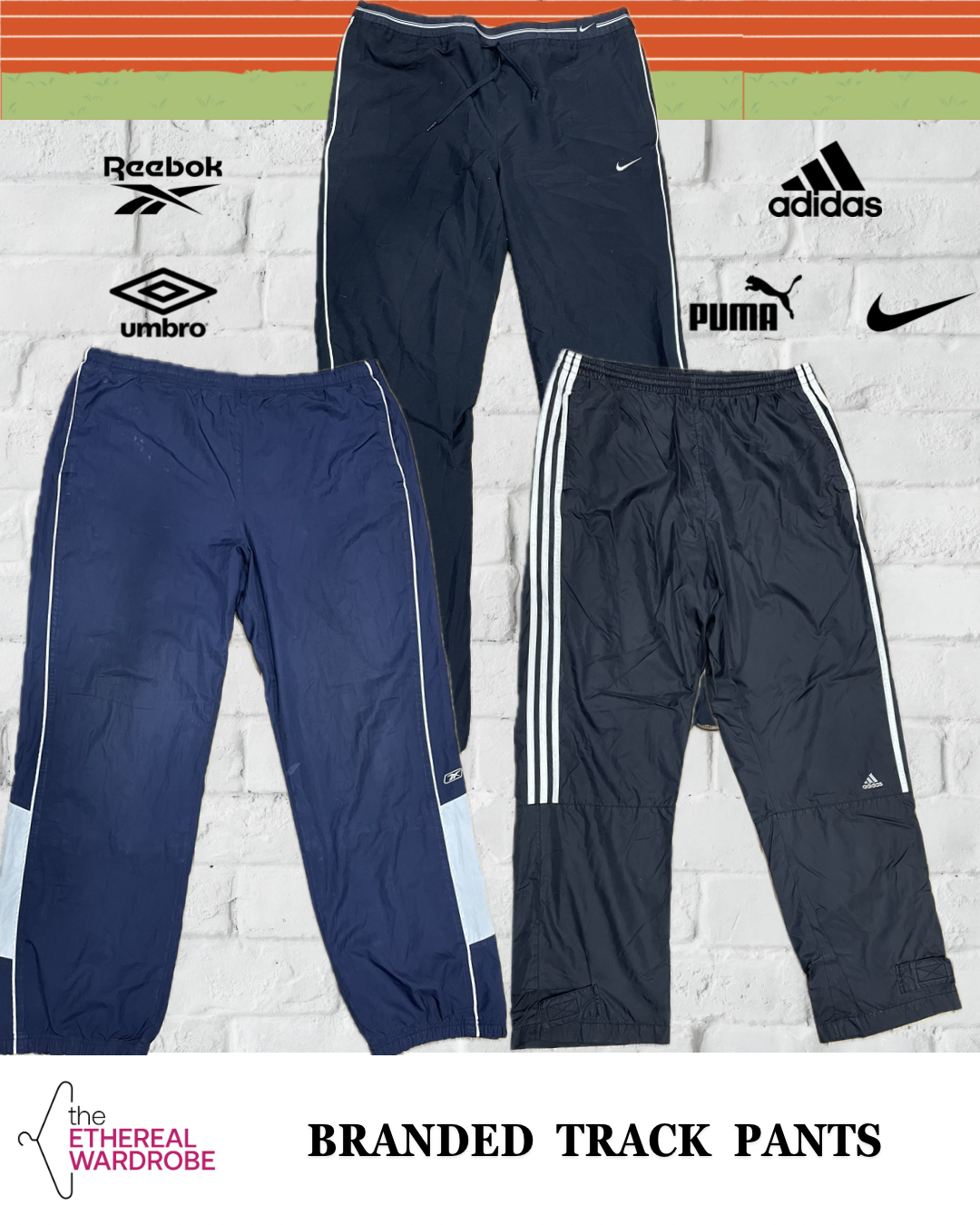 Premium Branded Track Pants 10pcs with Nike, Adidas & Reebok Included