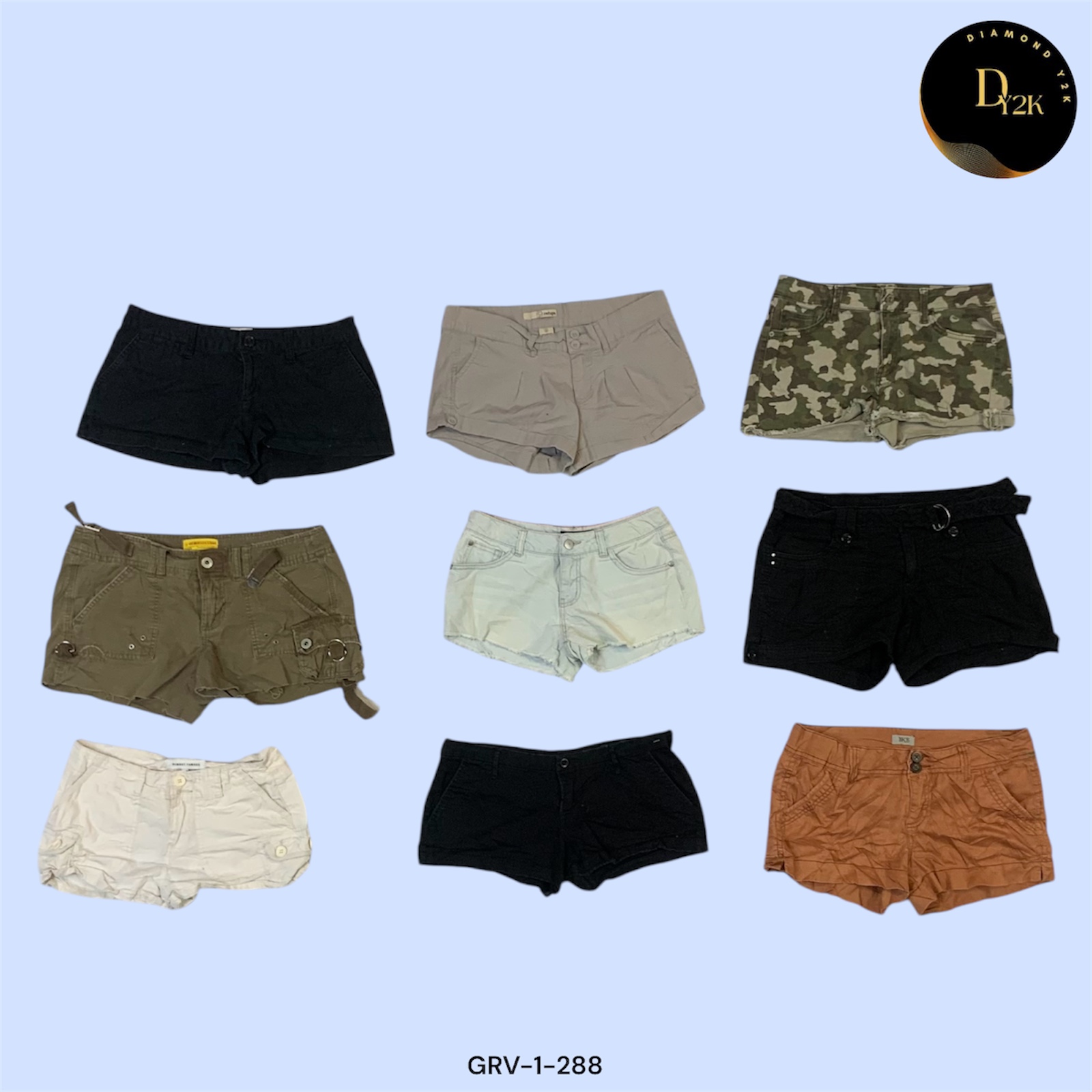 Shorts Mini de Algodão: Juicy Couture e Outros Clássicos Y2K (GRV-1-288)