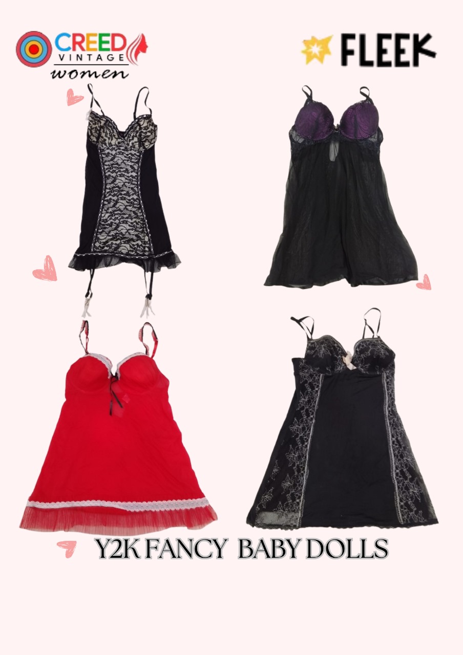 CR3458 Y2K Fancy Baby Doll Tops - 10 Stück