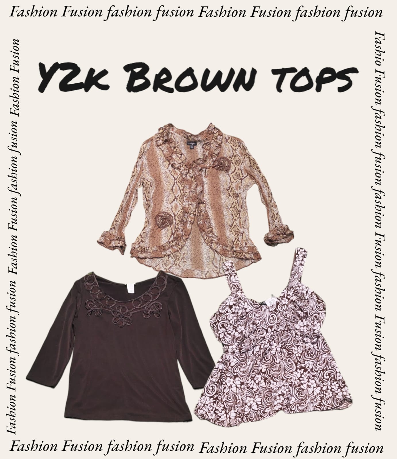 Y2k brown tops (FF-488)