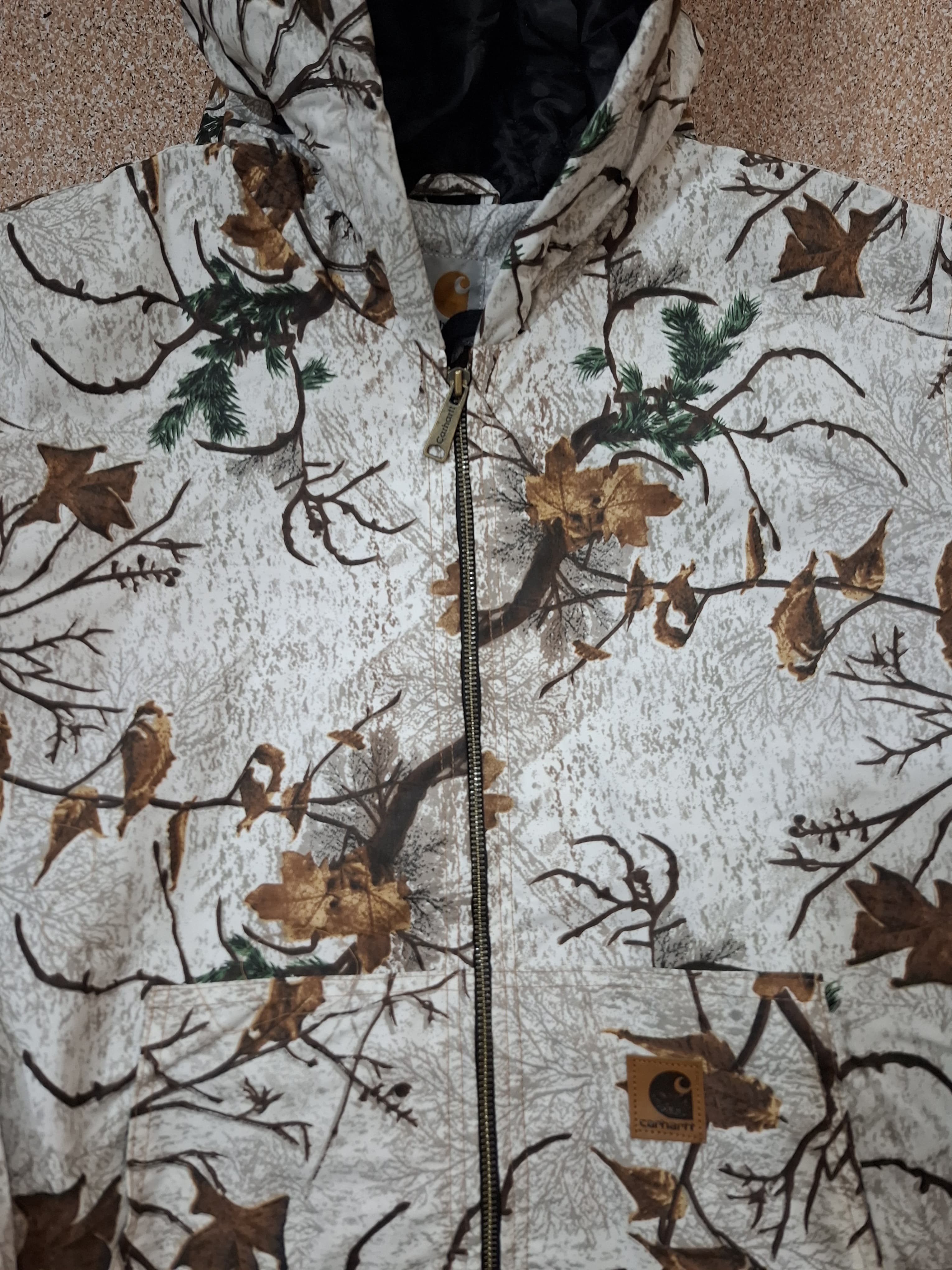 Carhartt style retravaillé camouflage arbre blanc