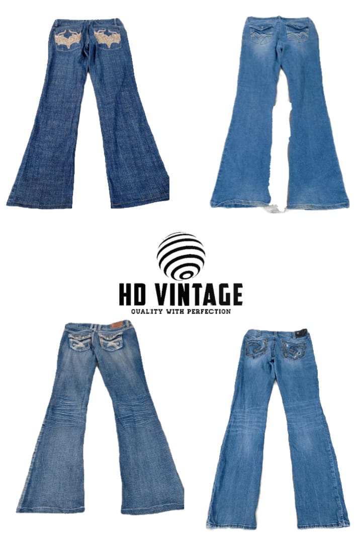 HD649 Ladies Y2K Flared Jeans - 15 pcs