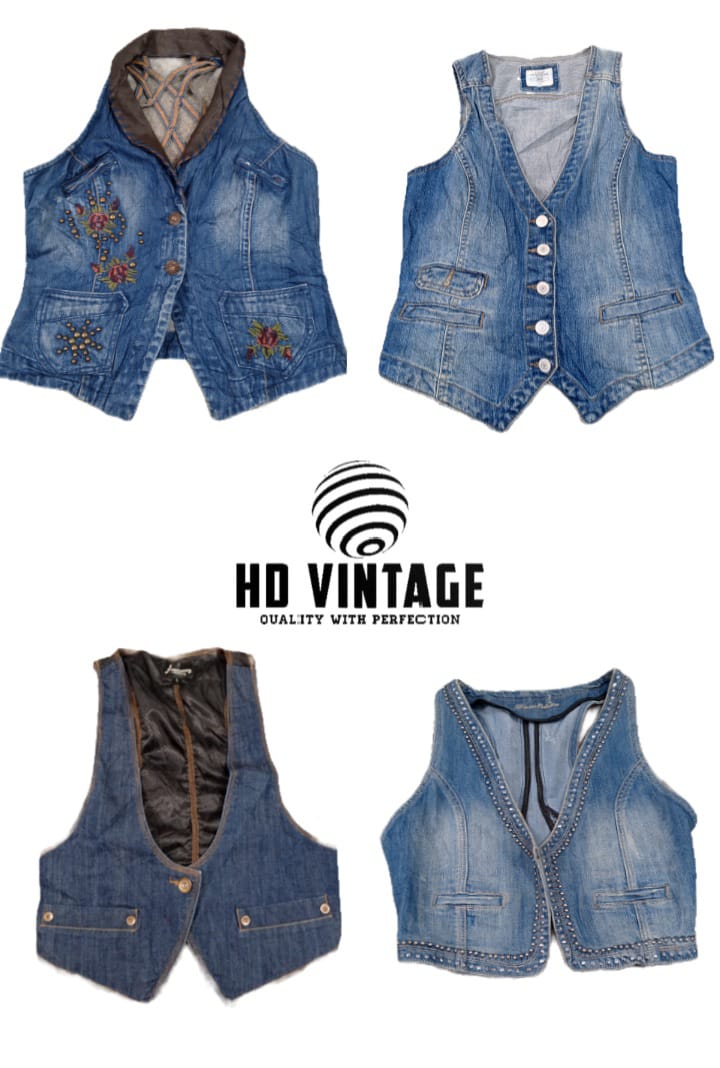 HD623 Ladies Y2K Denim Vest - 18 pcs