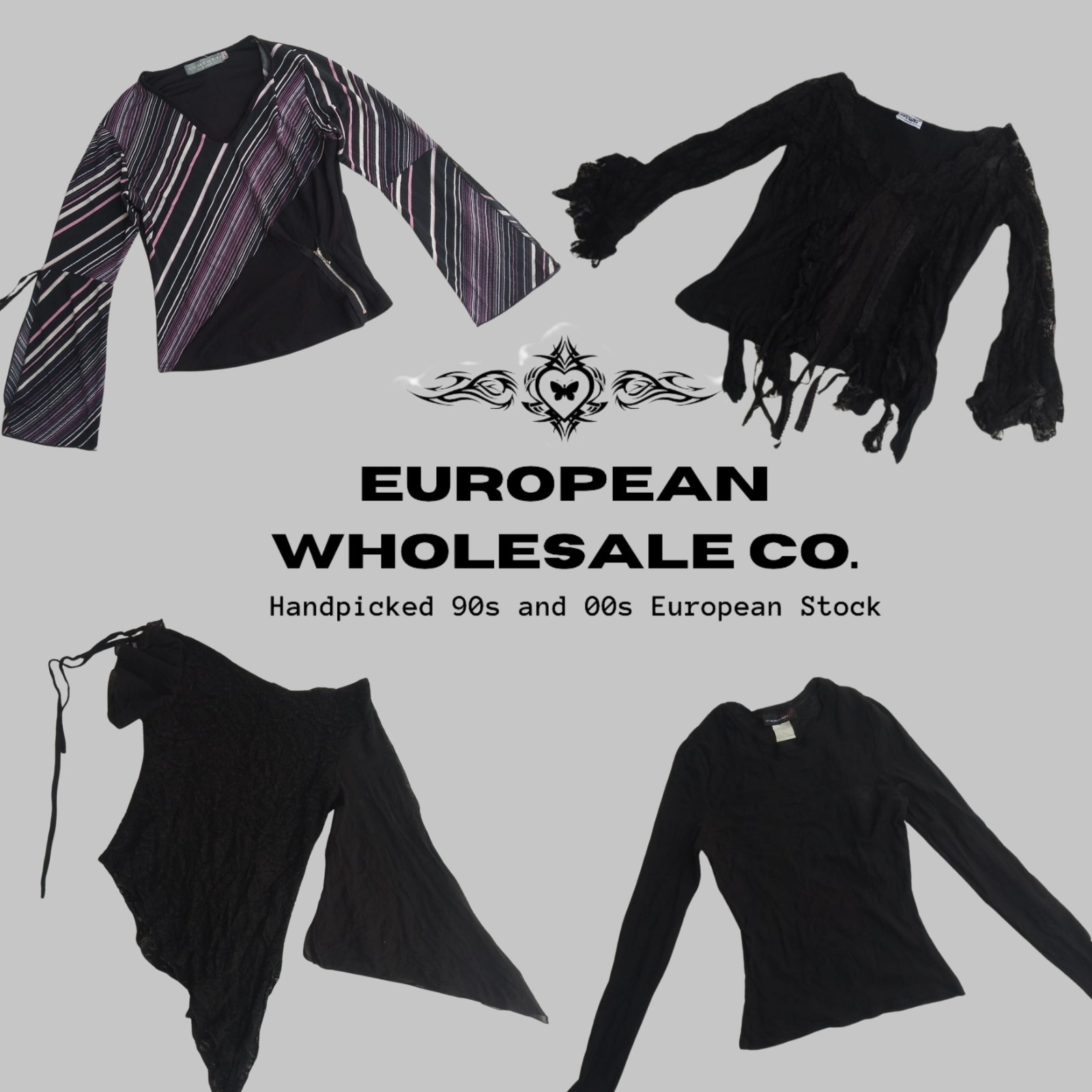 90s Goth Grunge European Mesh Tops Mix (EWC021)