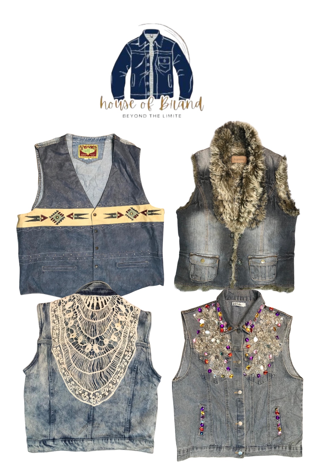 Y2K Denim Weste Jacke