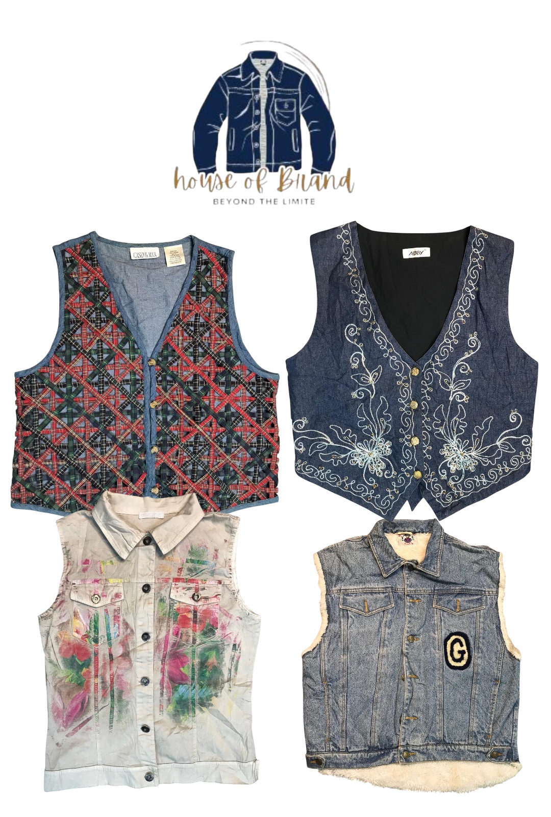 Y2k denim vest jackets