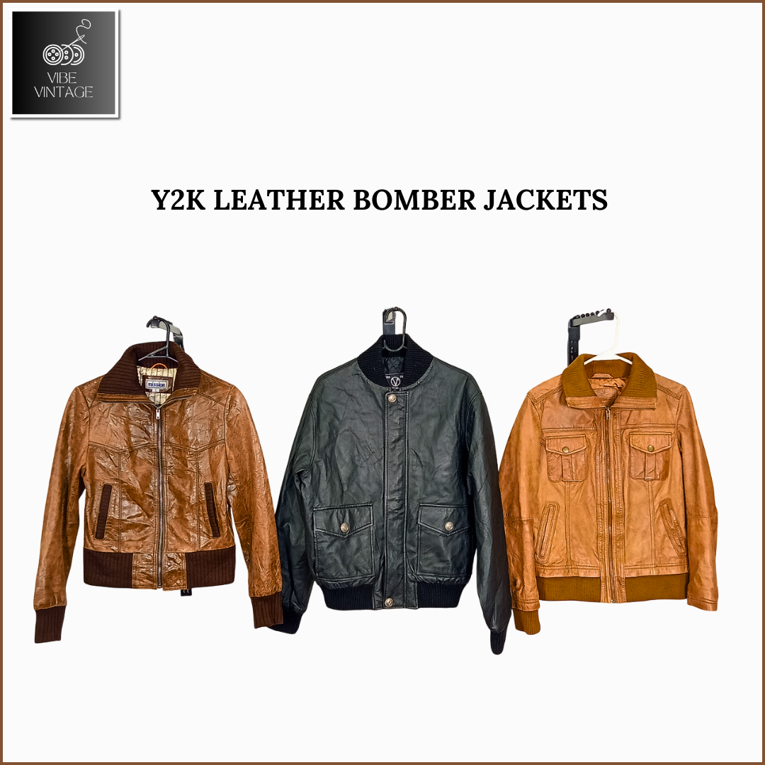 Y2K LEATHER BOMBER JACKETS - 08 PCS