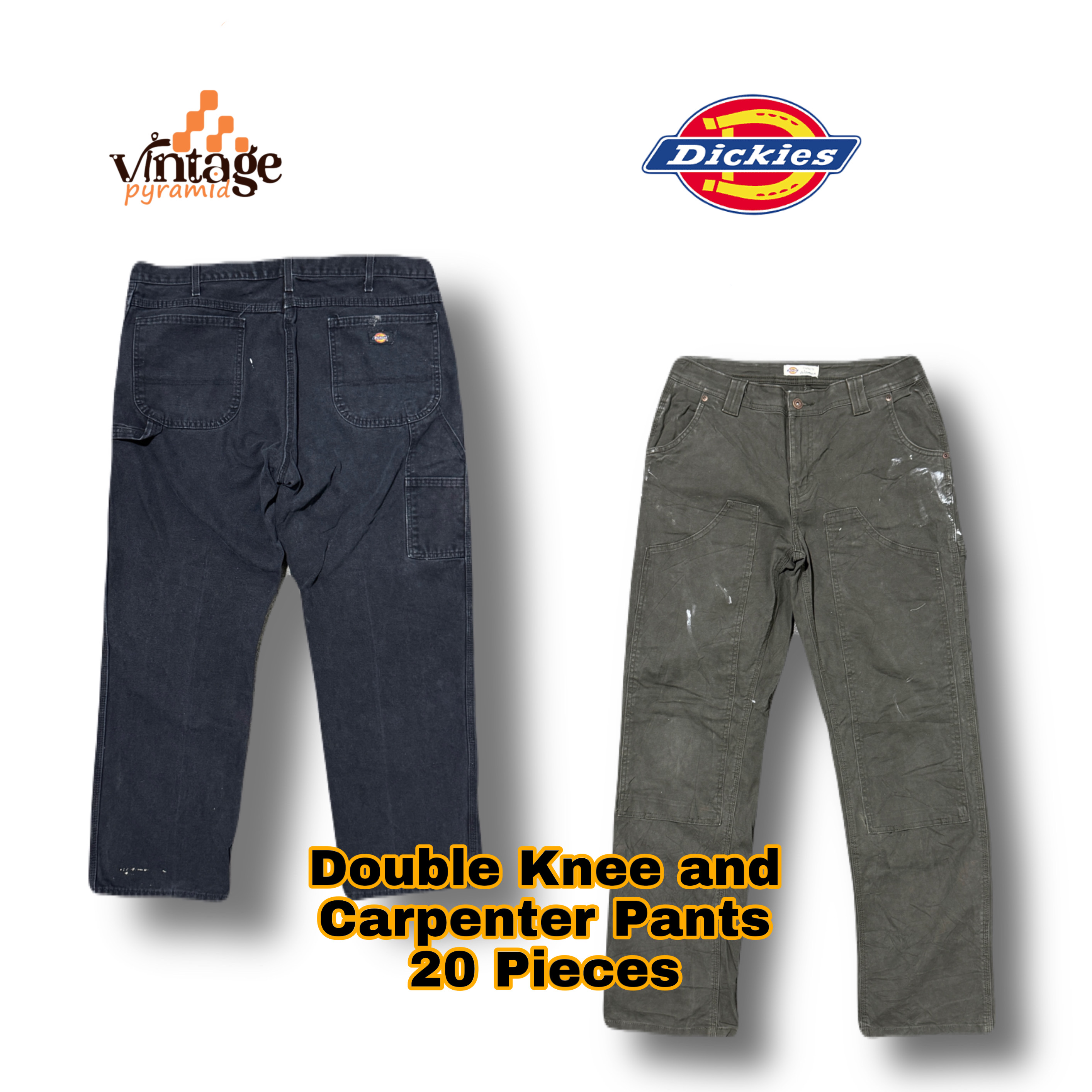 VP016 Dickies Pantalons à genoux doubles et de charpentier