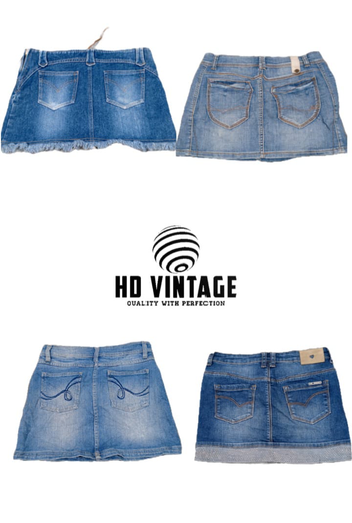 HD633 Ladies Y2K Denim Mini Skirts - 27 pcs