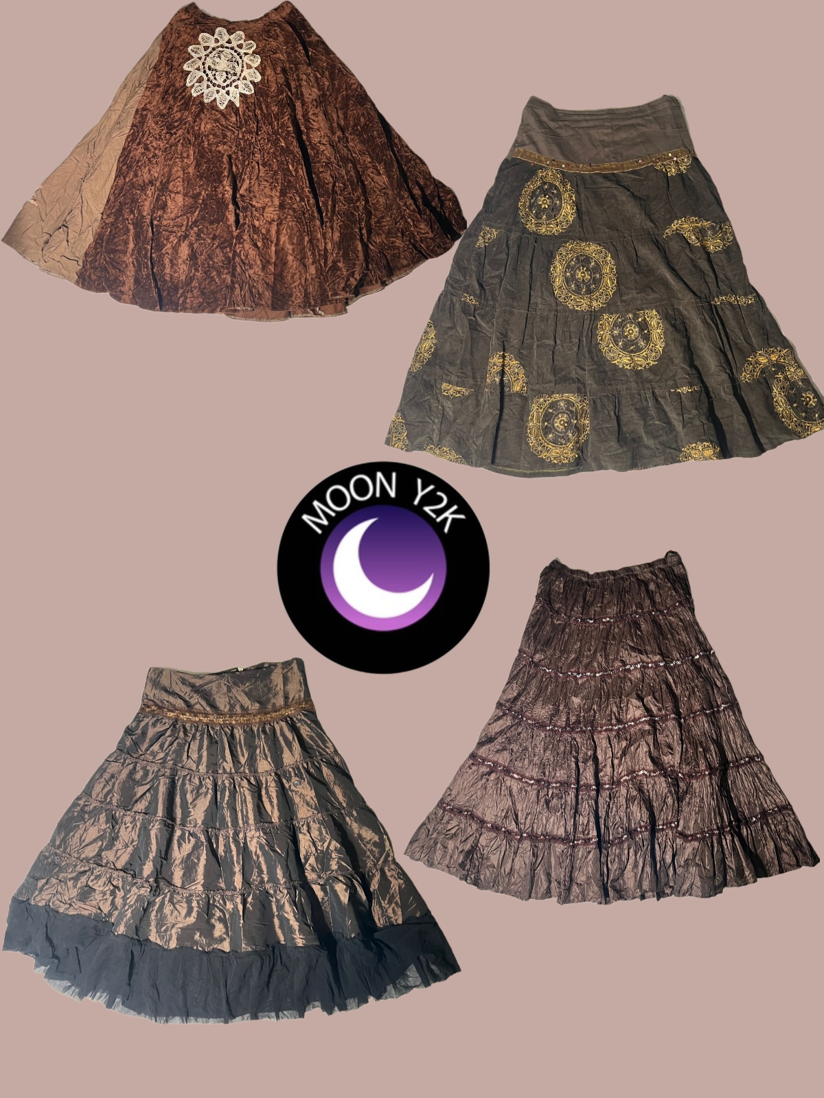 Jupes en bronze Y2K uniques grunge fairycore (M-12)