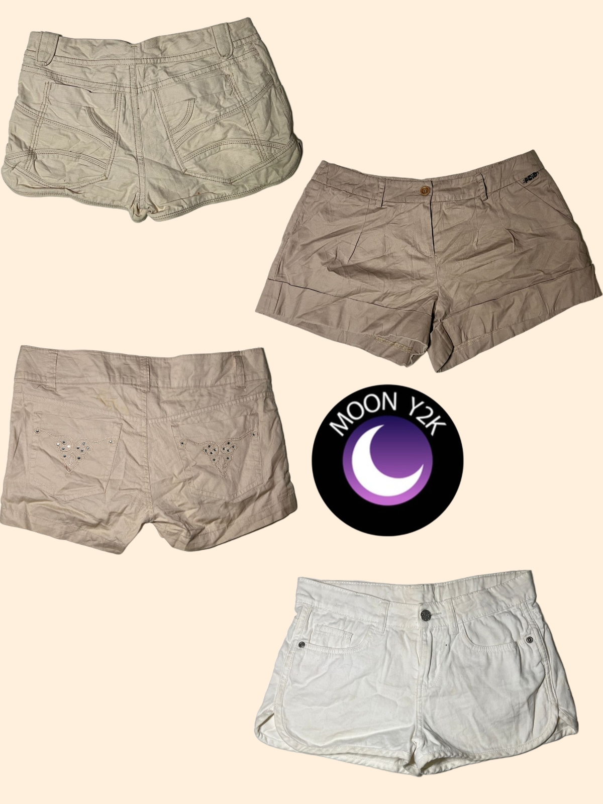 Y2k Beige Core Sommer Shorts (M-10)