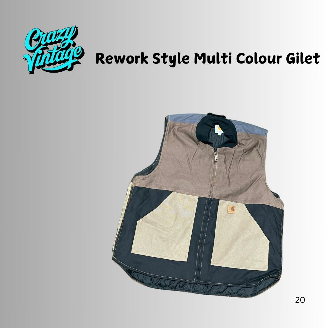 Rework Style Carhartt Multi Colour Gilet