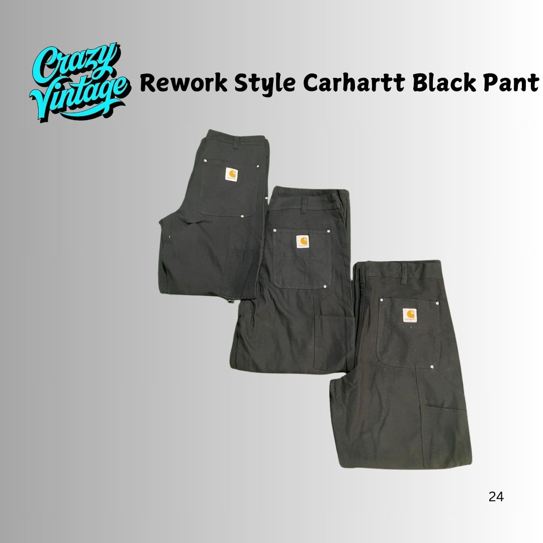 Rework Stil Carhartt schwarze Hose