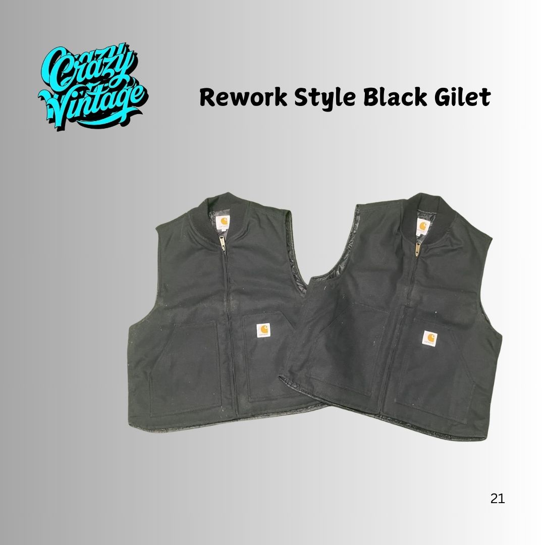 Rework Style Carhartt Black Gilets