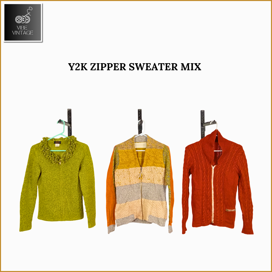 Y2K ZIPPER SWEATERS MIX - 13 PCS