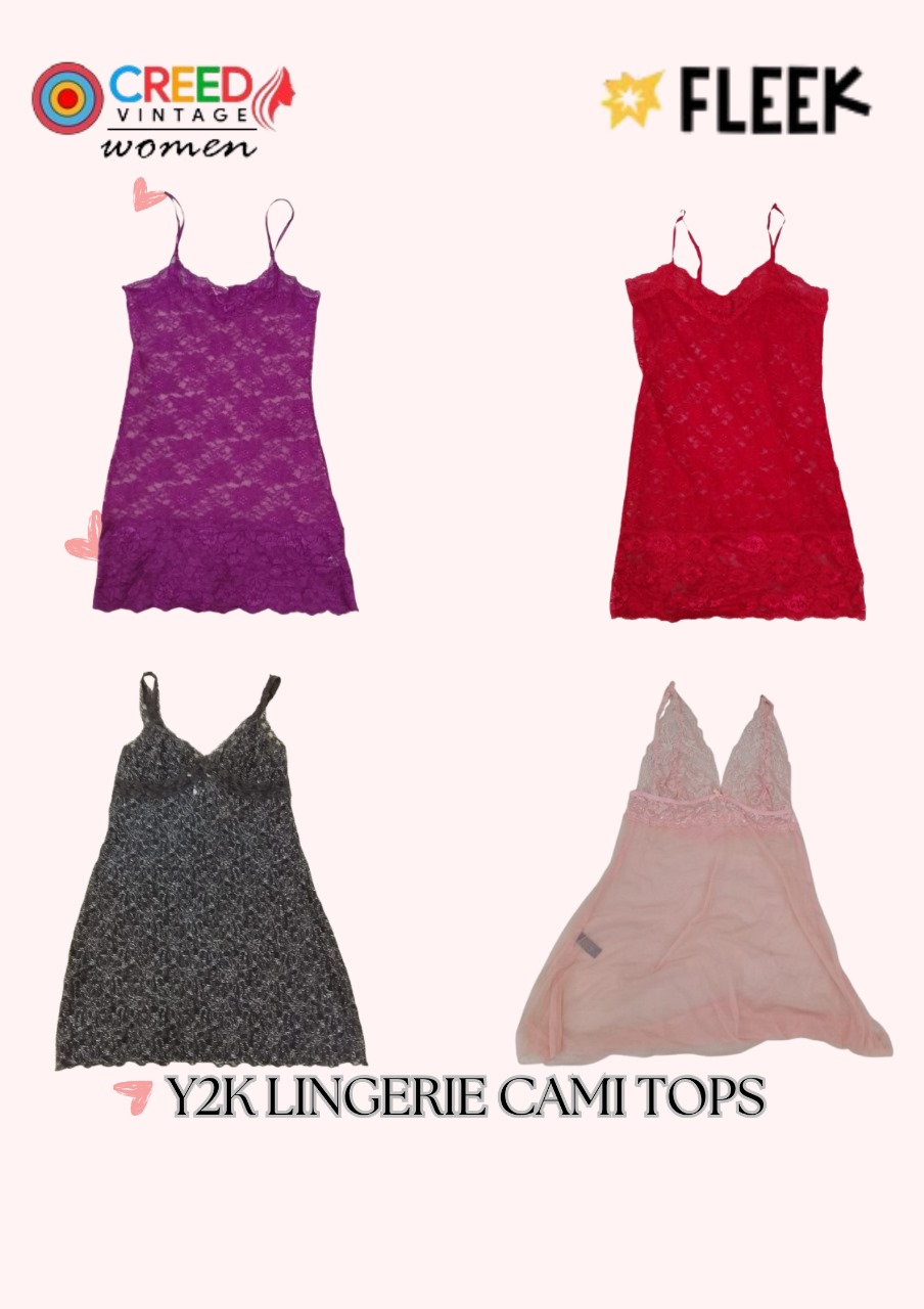 CR3551 Y2K Lingerie Cami Tops - 8 Pcs