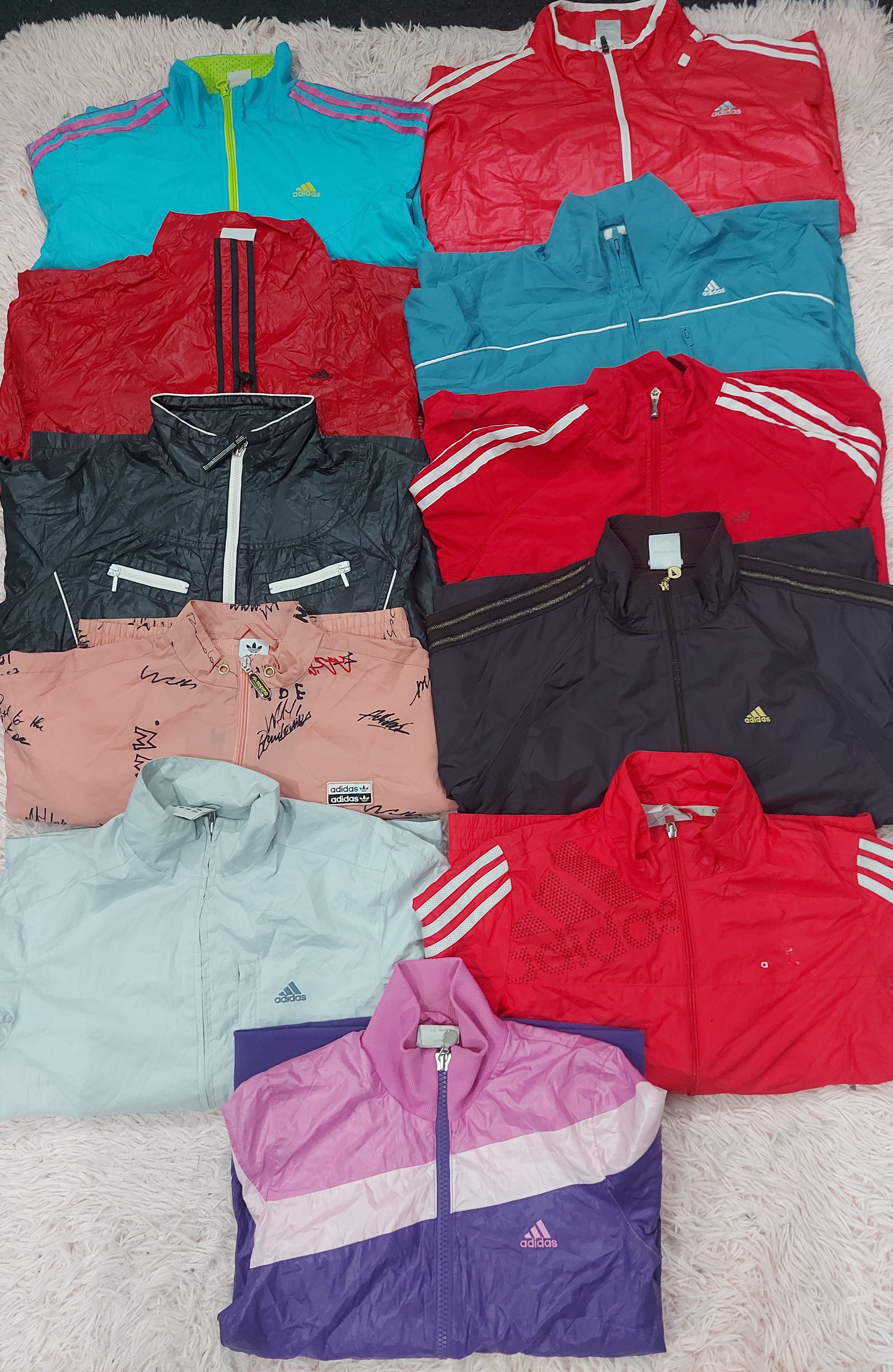 Adidas Nylon/Parachute Track Jackets 21 Pcs