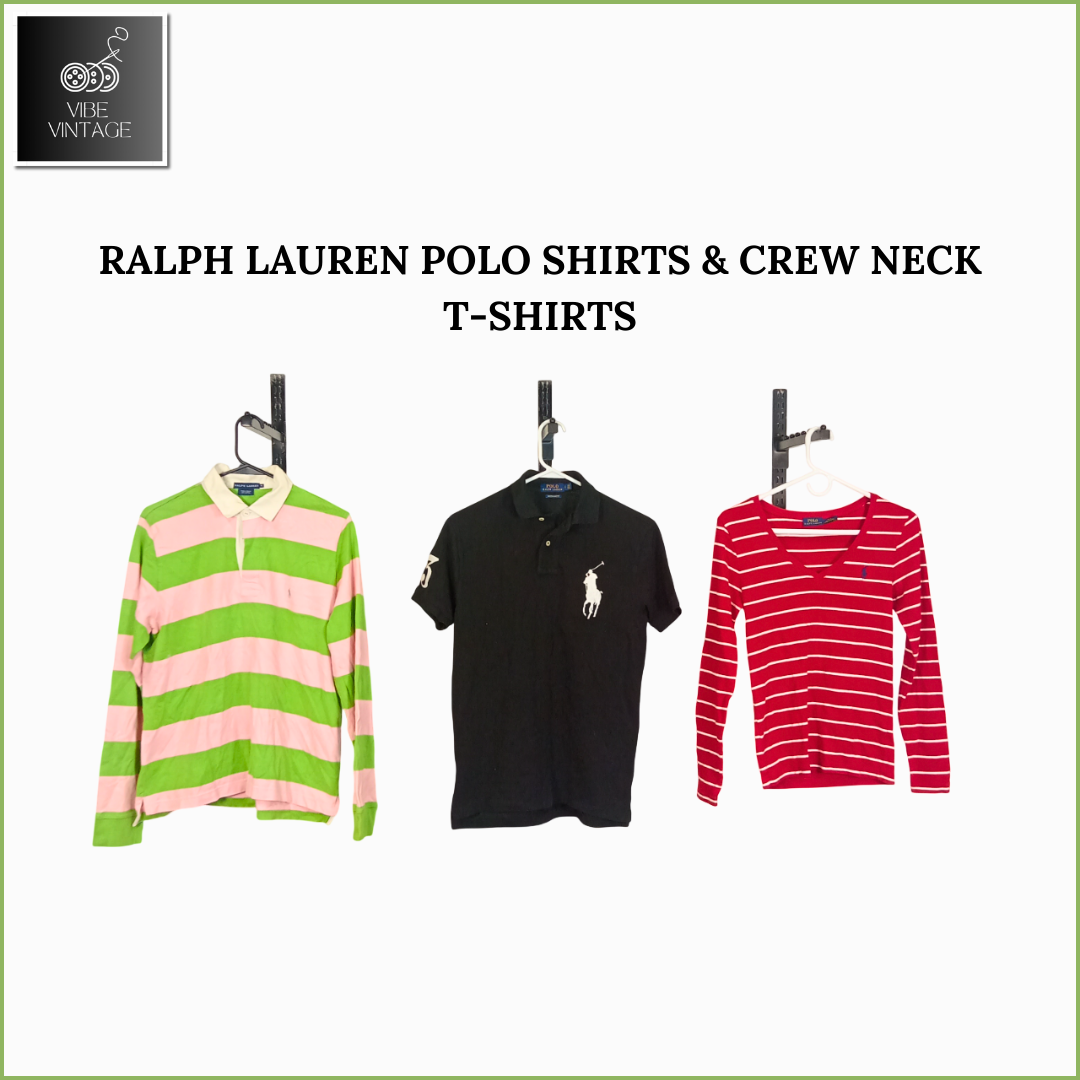 RALPH LAUREN POLO SHIRTS & CREW NECK T-SHIRTS - 34 PCS (WOMENS)