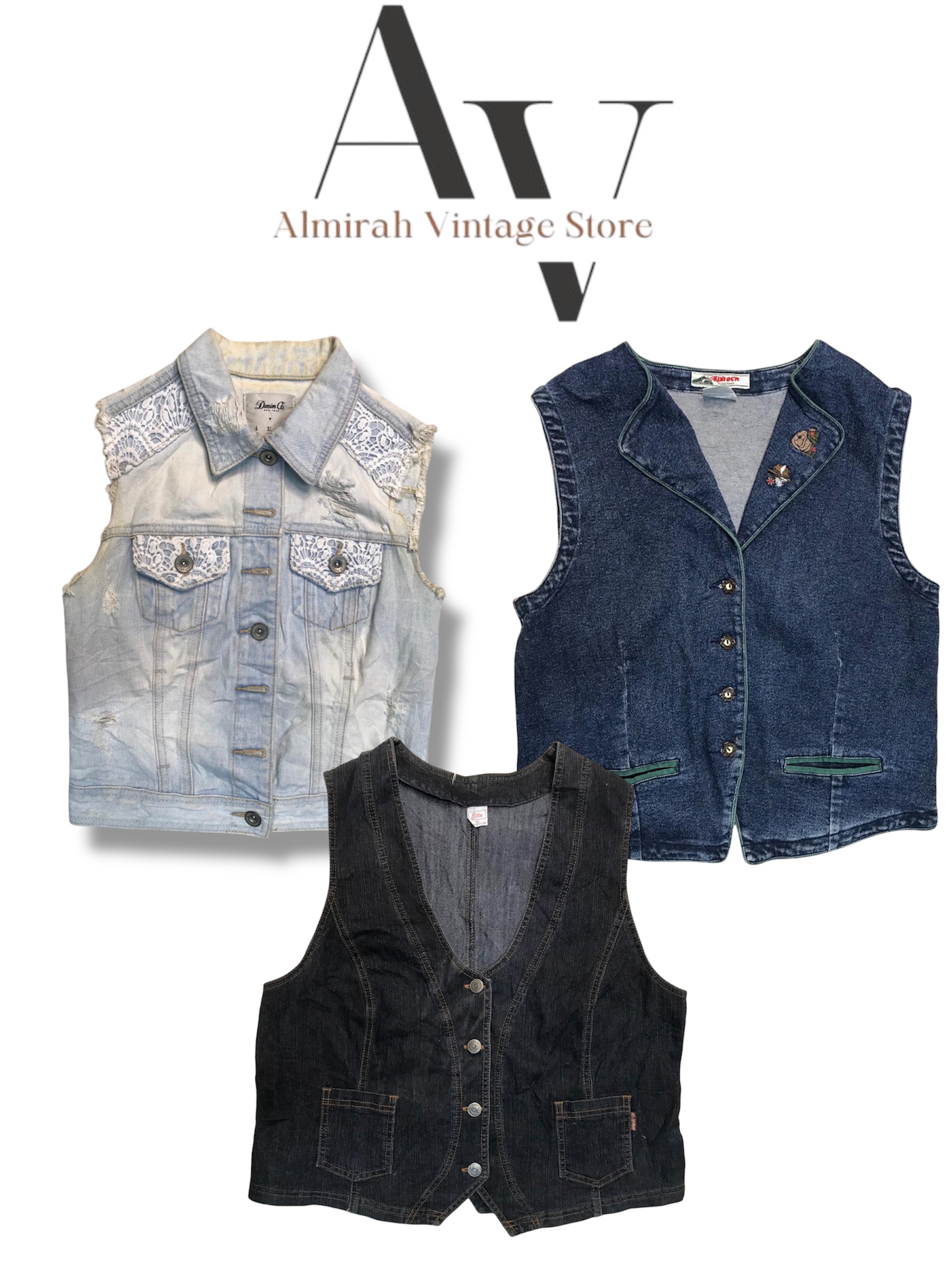 Stylish y2k denim vest 17 pieces