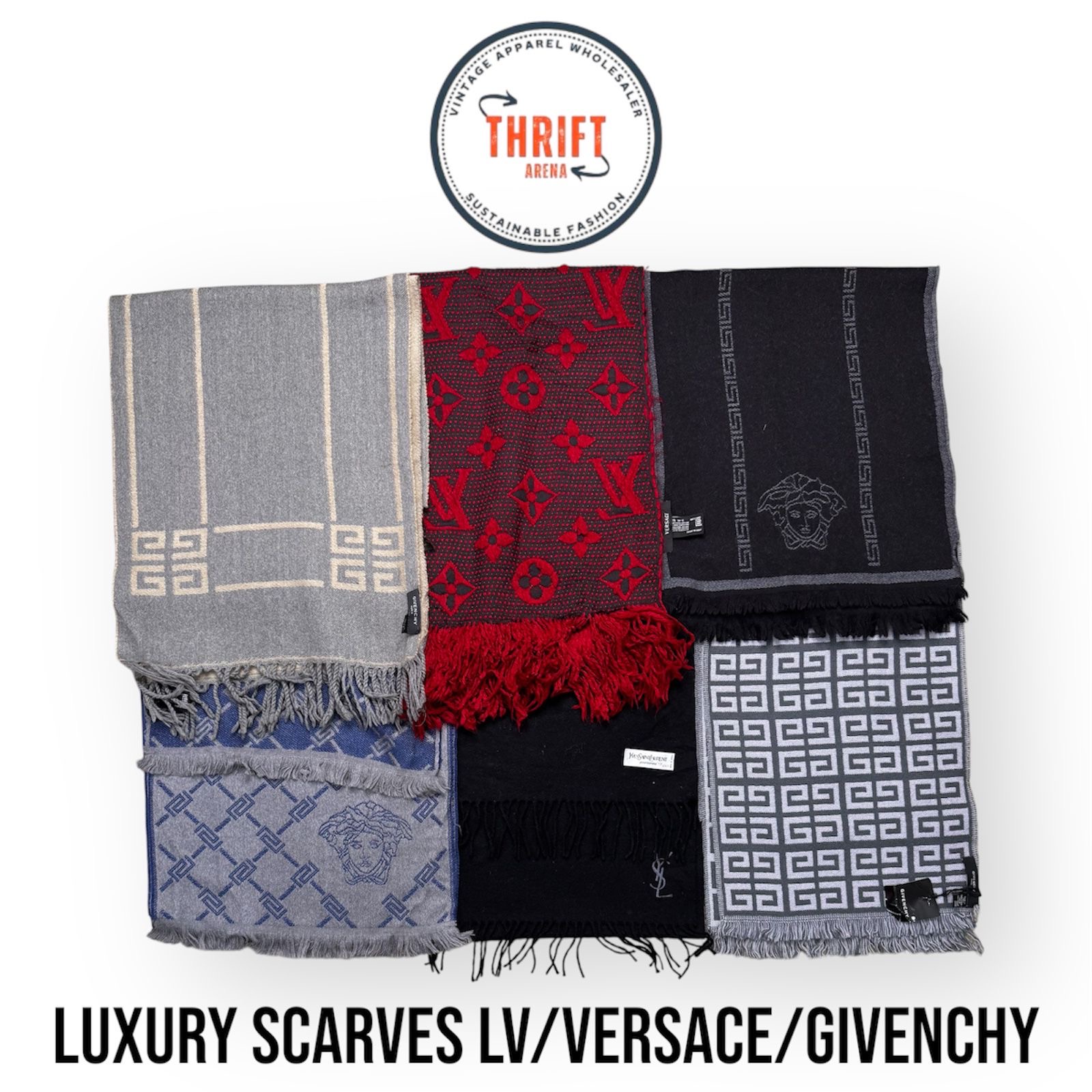 #VV752 Luxus-Schals LV/Versace/Givenchy 15 Stück