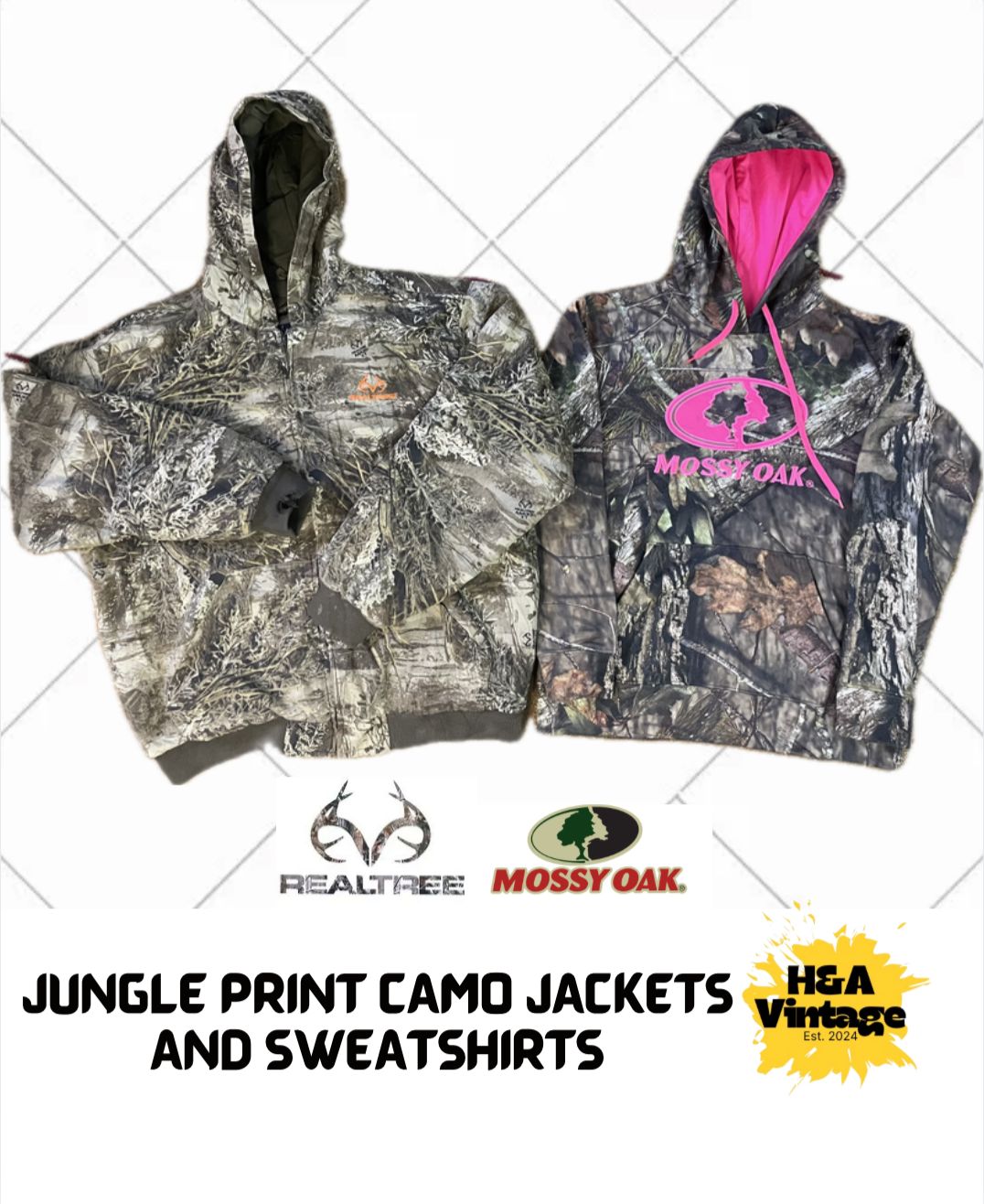 JUNGLE PRINT CAMO JACKETS AND SWEATSHIRTS 20 PCS