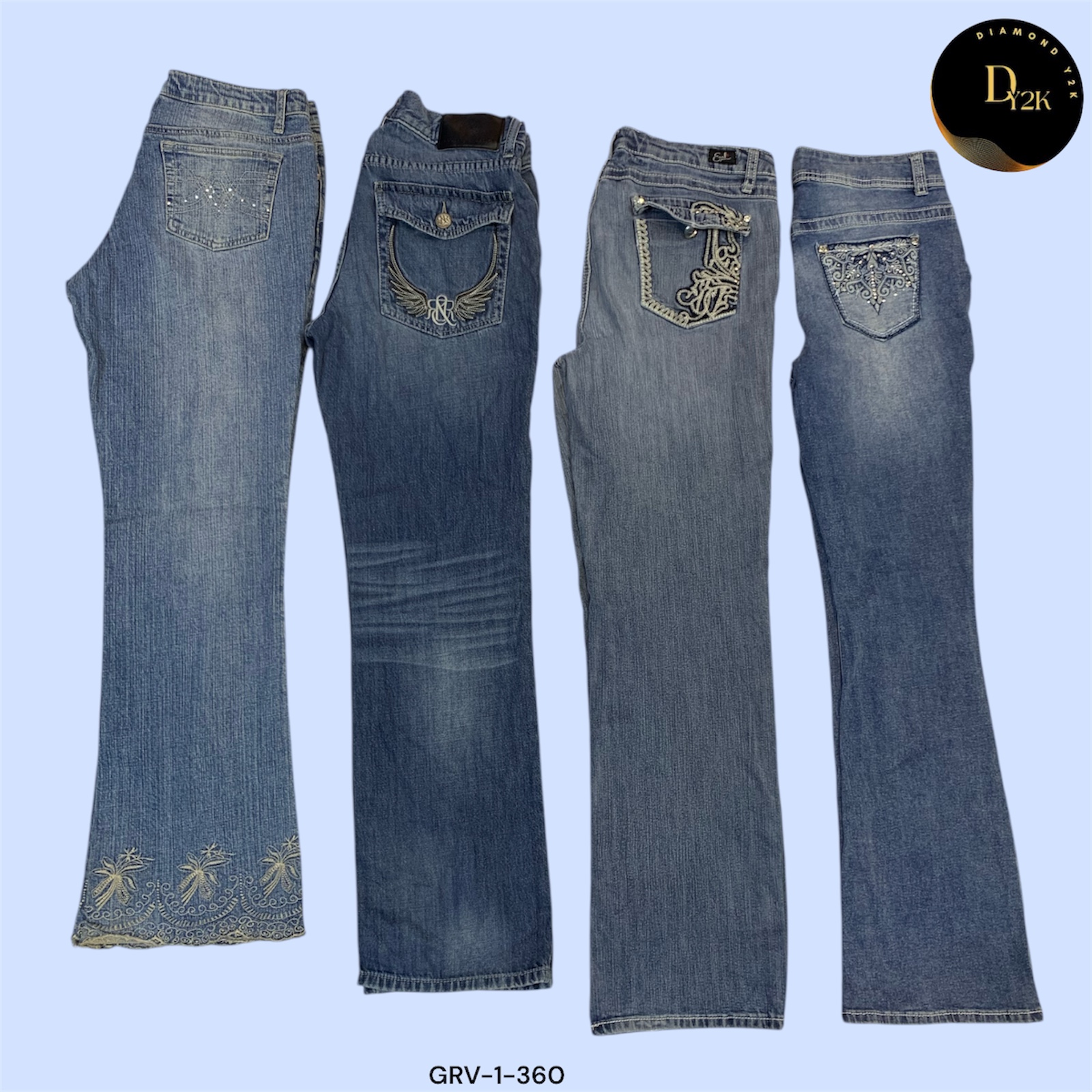 High-Waisted Flared Jeans – Ultimate Y2K Aesthetic (GRV-1-360)