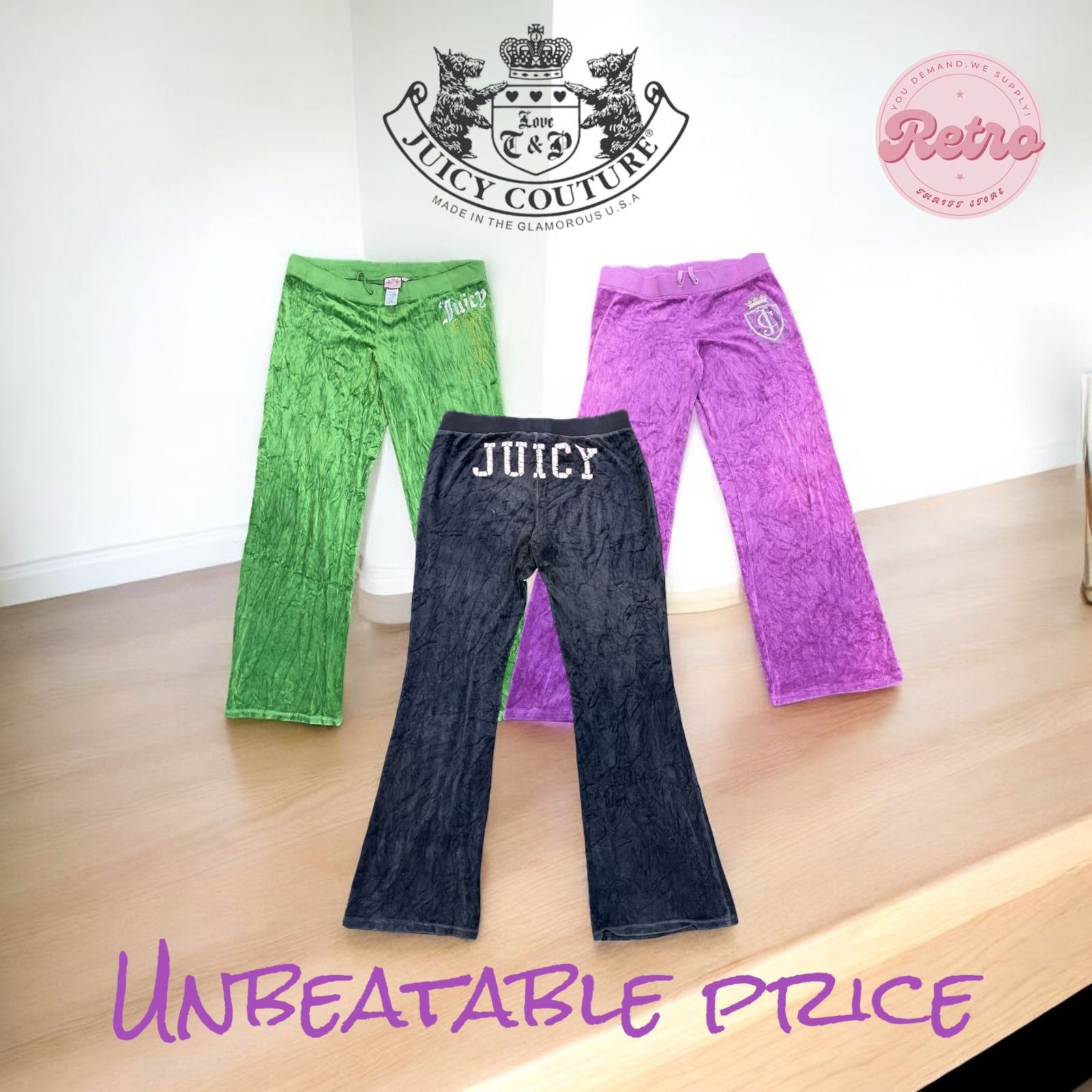 Pantaloni Juicy Couture Decorati Y2K: 12 Pezzi